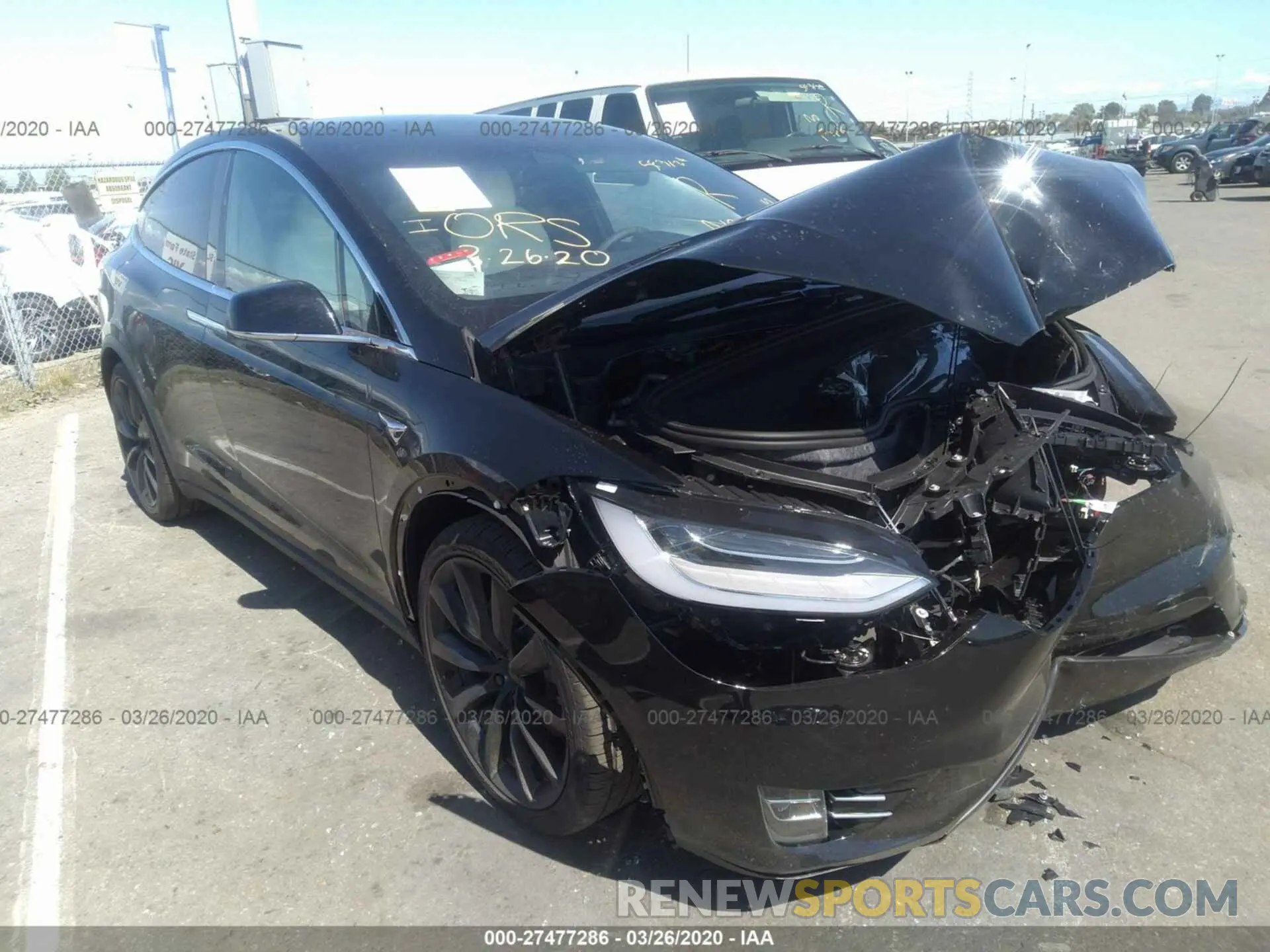 1 fotografías del automóvil dañado 5YJXCDE20LF261447 TESLA MODEL X 2020