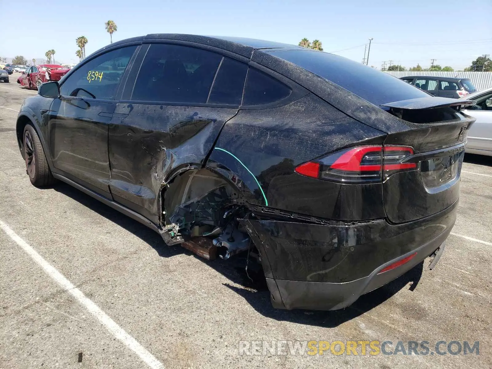 3 fotografías del automóvil dañado 5YJXCDE21LF283750 TESLA MODEL X 2020