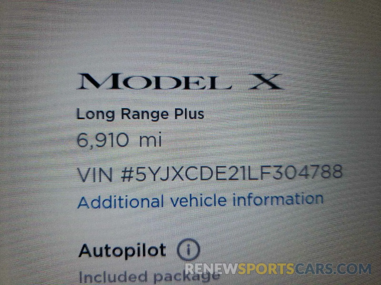 8 fotografías del automóvil dañado 5YJXCDE21LF304788 TESLA MODEL X 2020