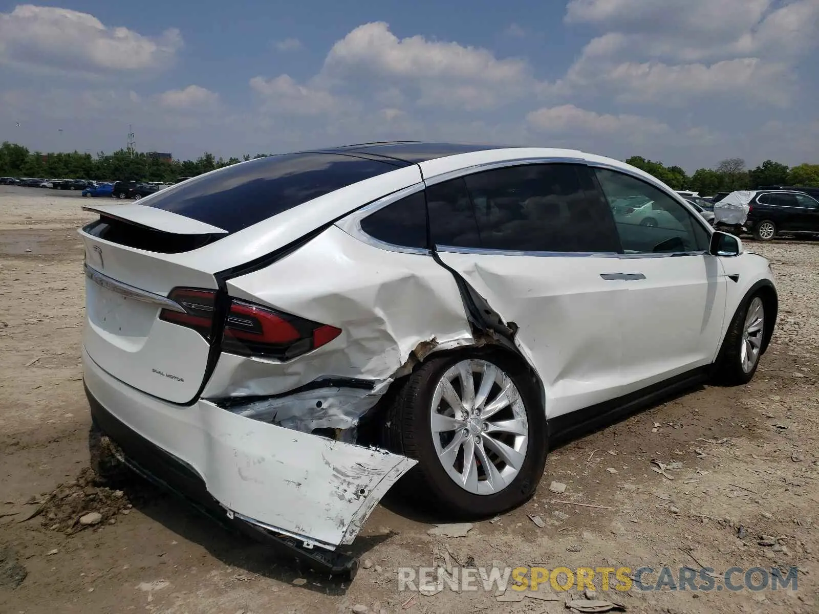 4 fotografías del automóvil dañado 5YJXCDE22LF219510 TESLA MODEL X 2020