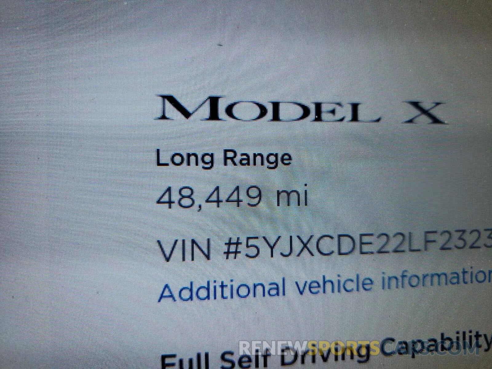 8 fotografías del automóvil dañado 5YJXCDE22LF232340 TESLA MODEL X 2020