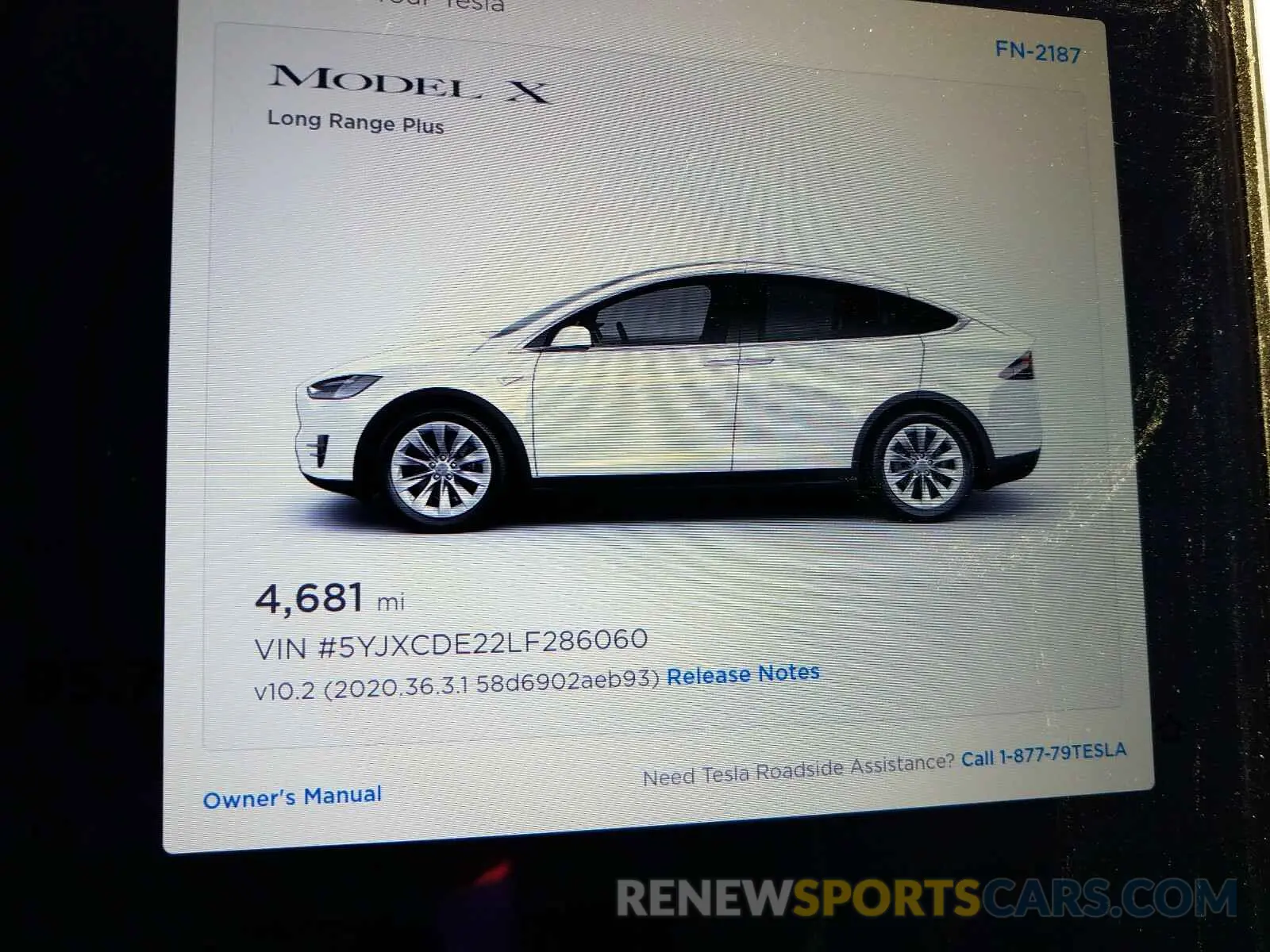 8 fotografías del automóvil dañado 5YJXCDE22LF286060 TESLA MODEL X 2020