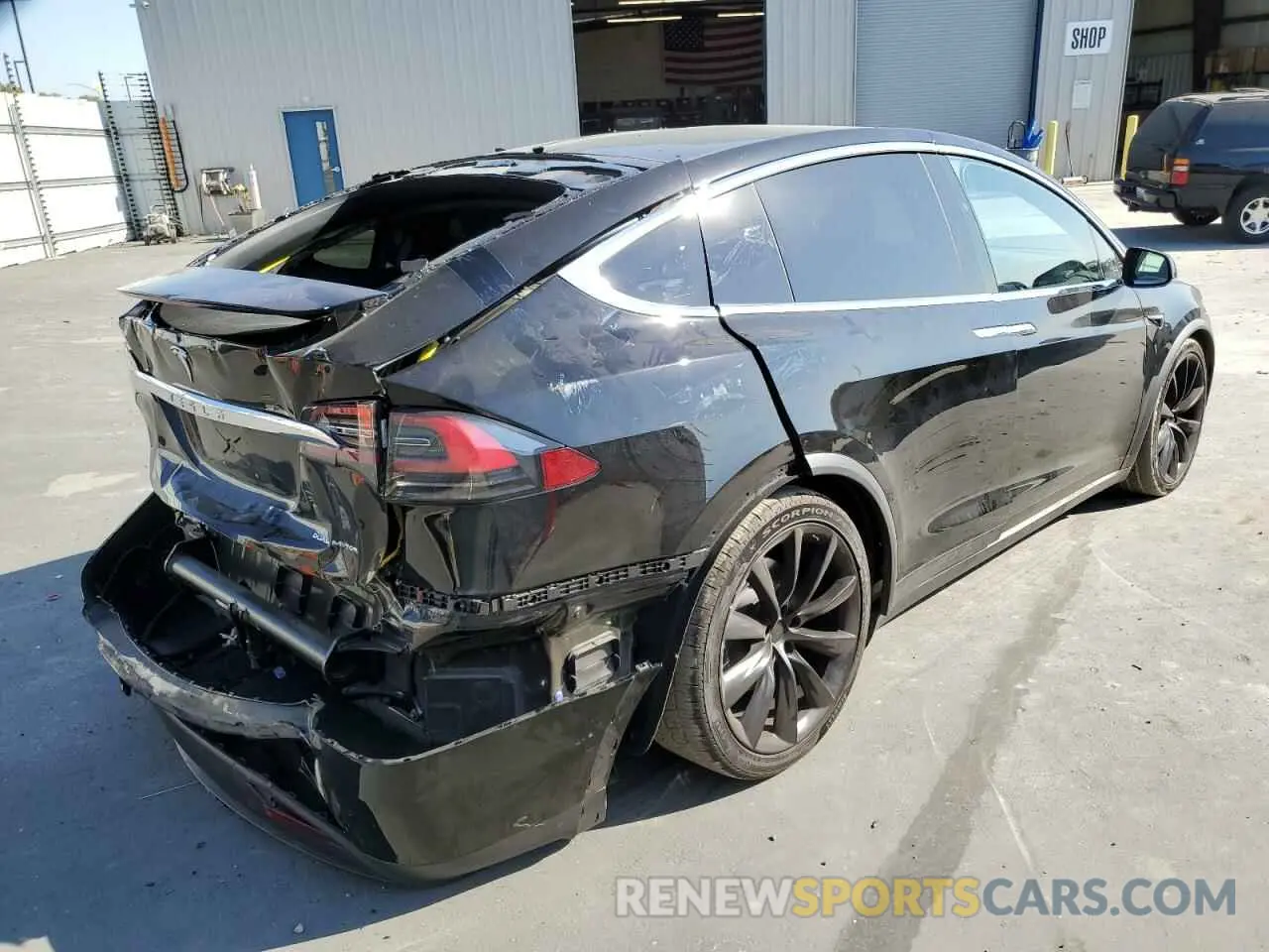 4 fotografías del automóvil dañado 5YJXCDE22LF296359 TESLA MODEL X 2020