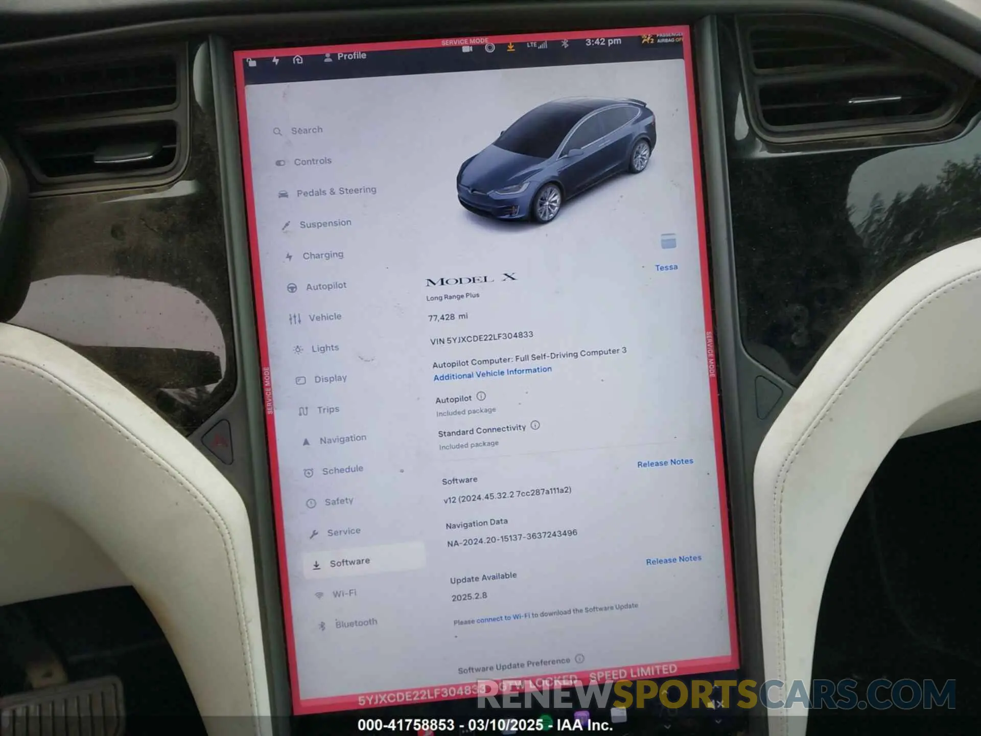 19 fotografías del automóvil dañado 5YJXCDE22LF304833 TESLA MODEL X 2020