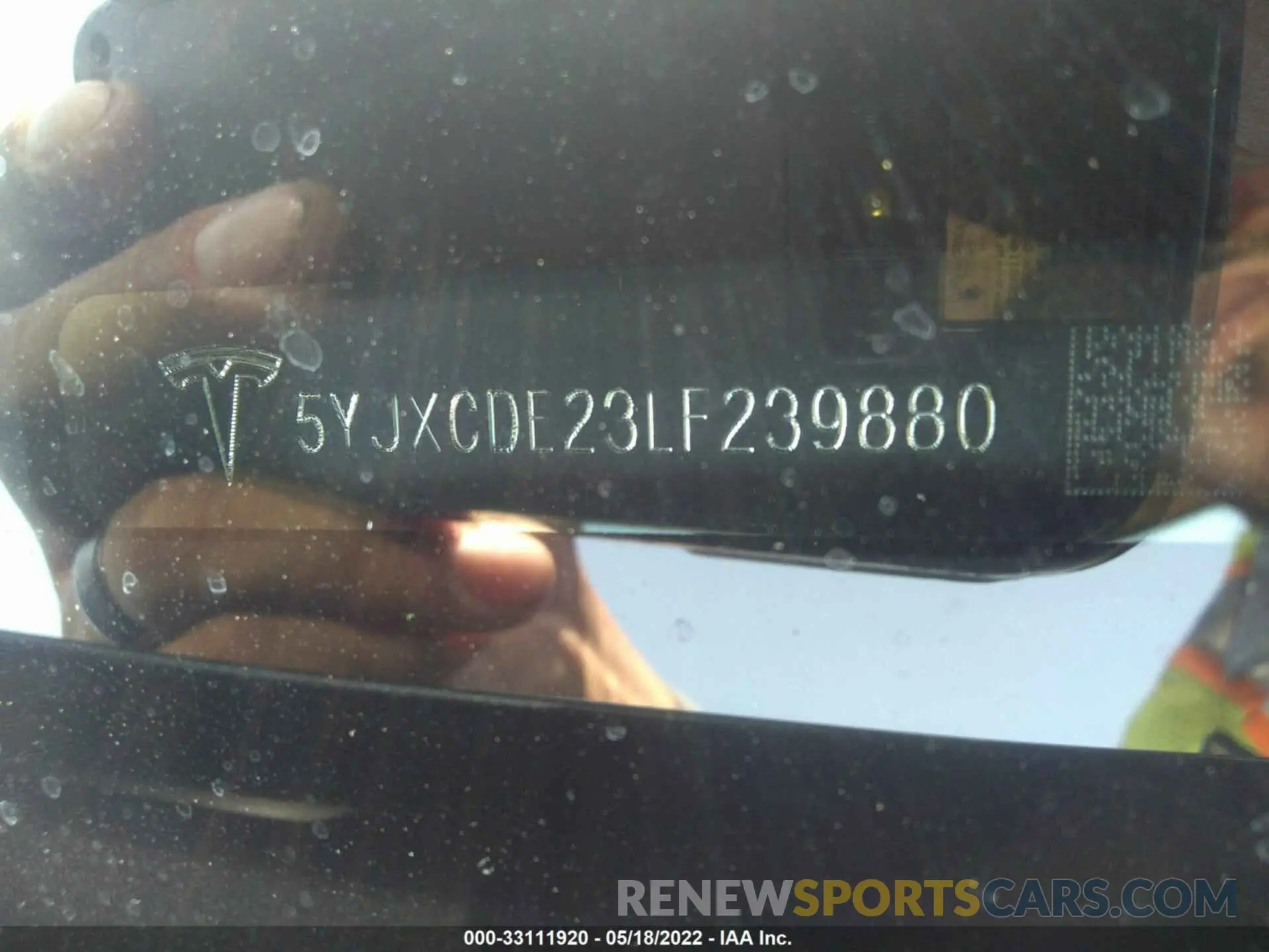 9 fotografías del automóvil dañado 5YJXCDE23LF239880 TESLA MODEL X 2020