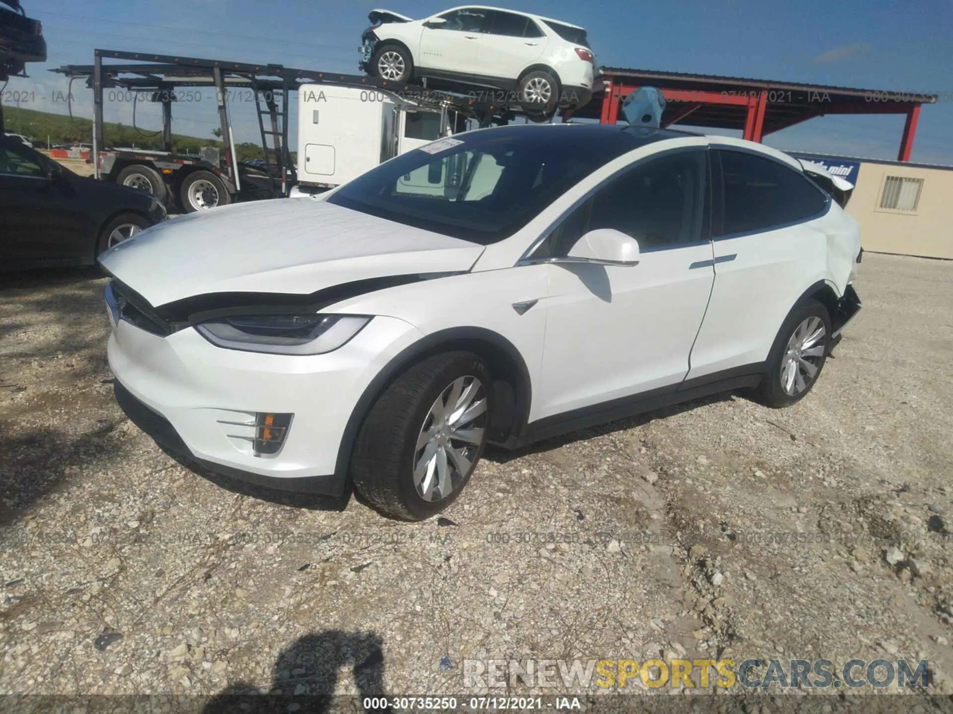 2 fotografías del automóvil dañado 5YJXCDE25LF234955 TESLA MODEL X 2020