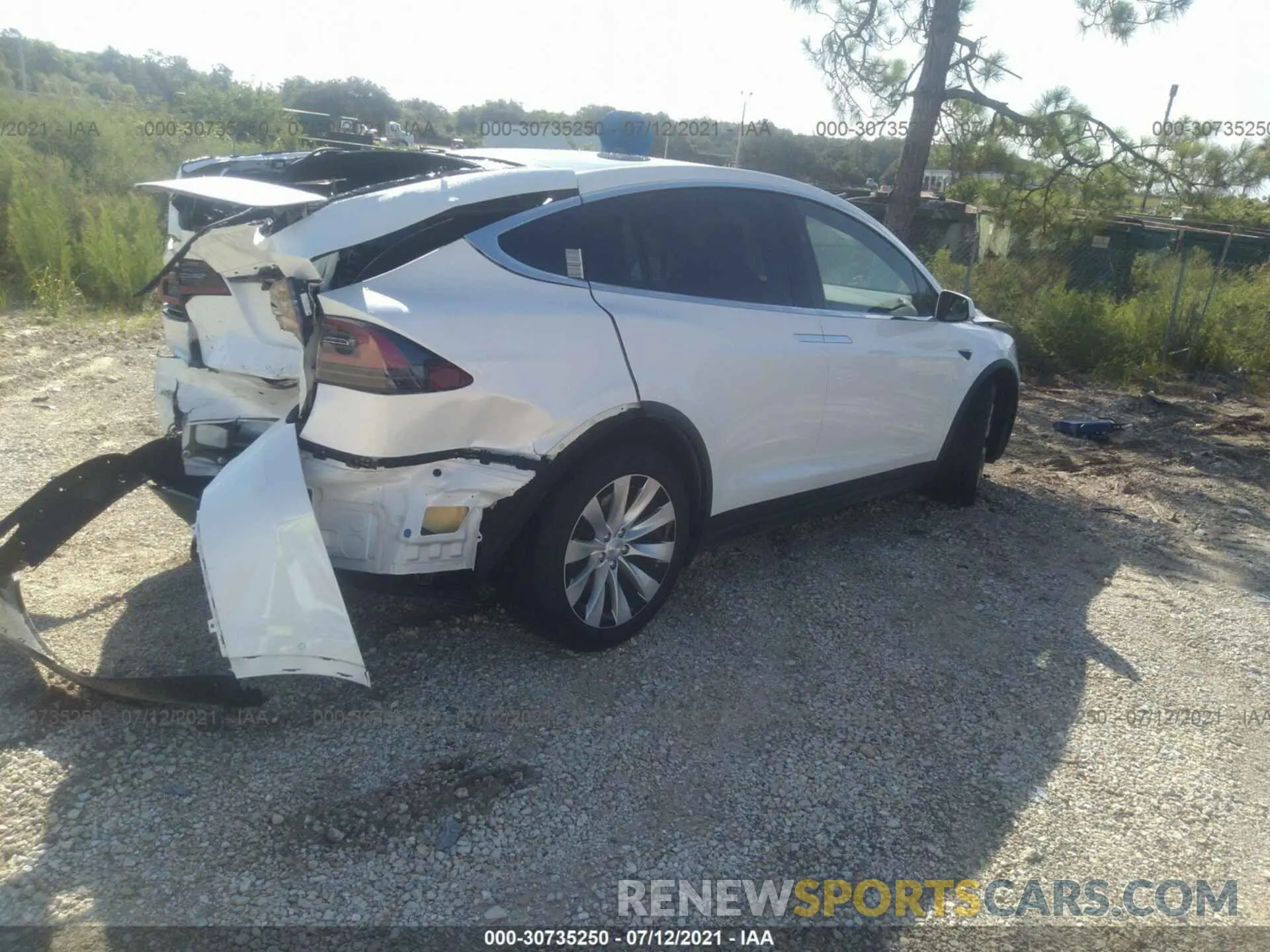 4 fotografías del automóvil dañado 5YJXCDE25LF234955 TESLA MODEL X 2020