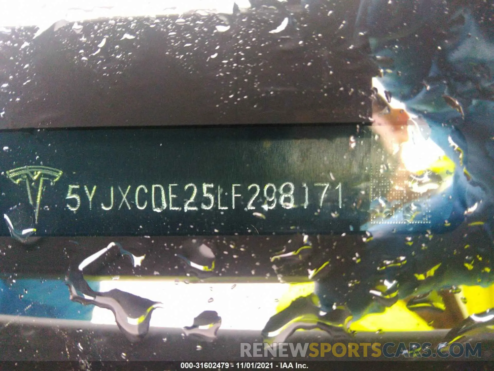 9 fotografías del automóvil dañado 5YJXCDE25LF298171 TESLA MODEL X 2020