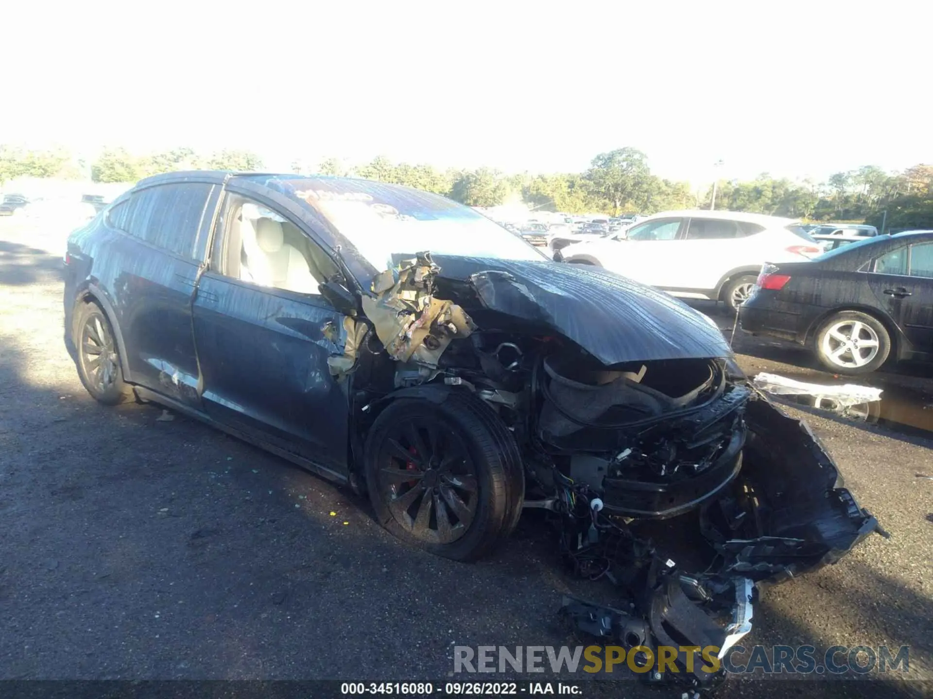 6 fotografías del automóvil dañado 5YJXCDE27LF231345 TESLA MODEL X 2020
