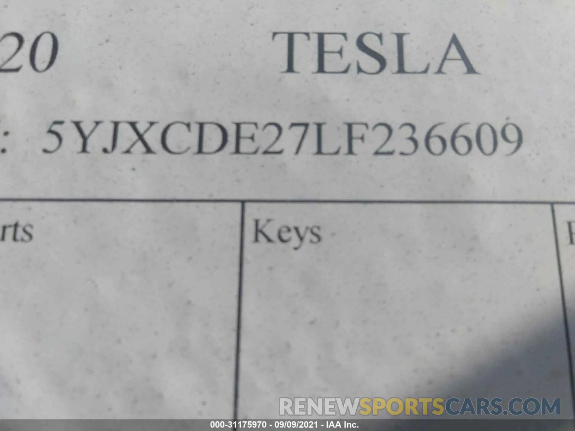 9 fotografías del automóvil dañado 5YJXCDE27LF236609 TESLA MODEL X 2020