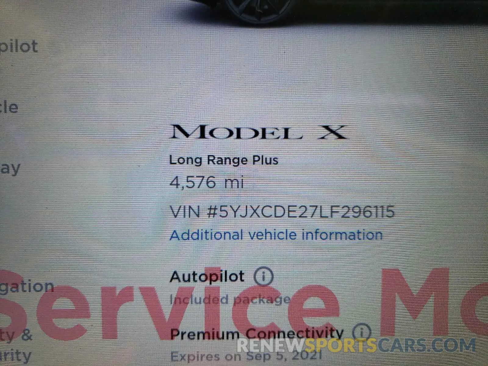 8 fotografías del automóvil dañado 5YJXCDE27LF296115 TESLA MODEL X 2020