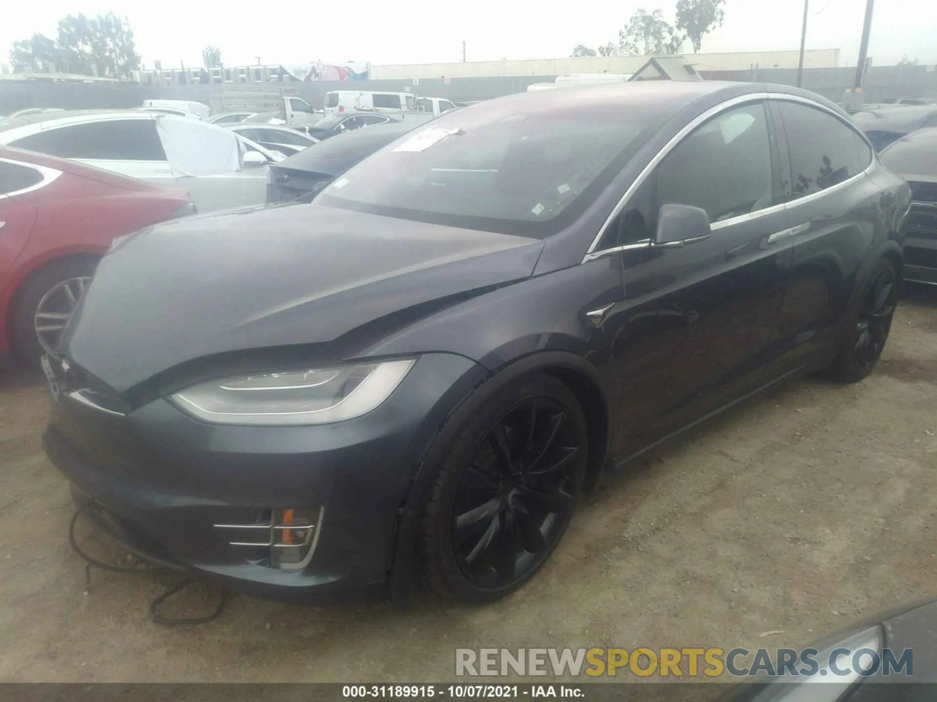 2 fotografías del automóvil dañado 5YJXCDE28LF238840 TESLA MODEL X 2020