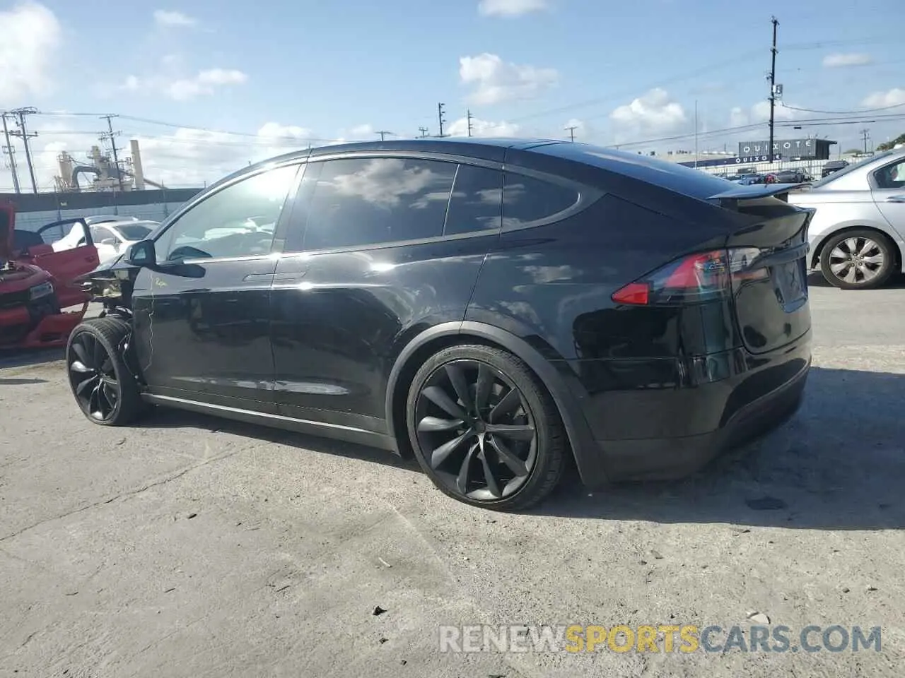 2 fotografías del automóvil dañado 5YJXCDE28LF297743 TESLA MODEL X 2020