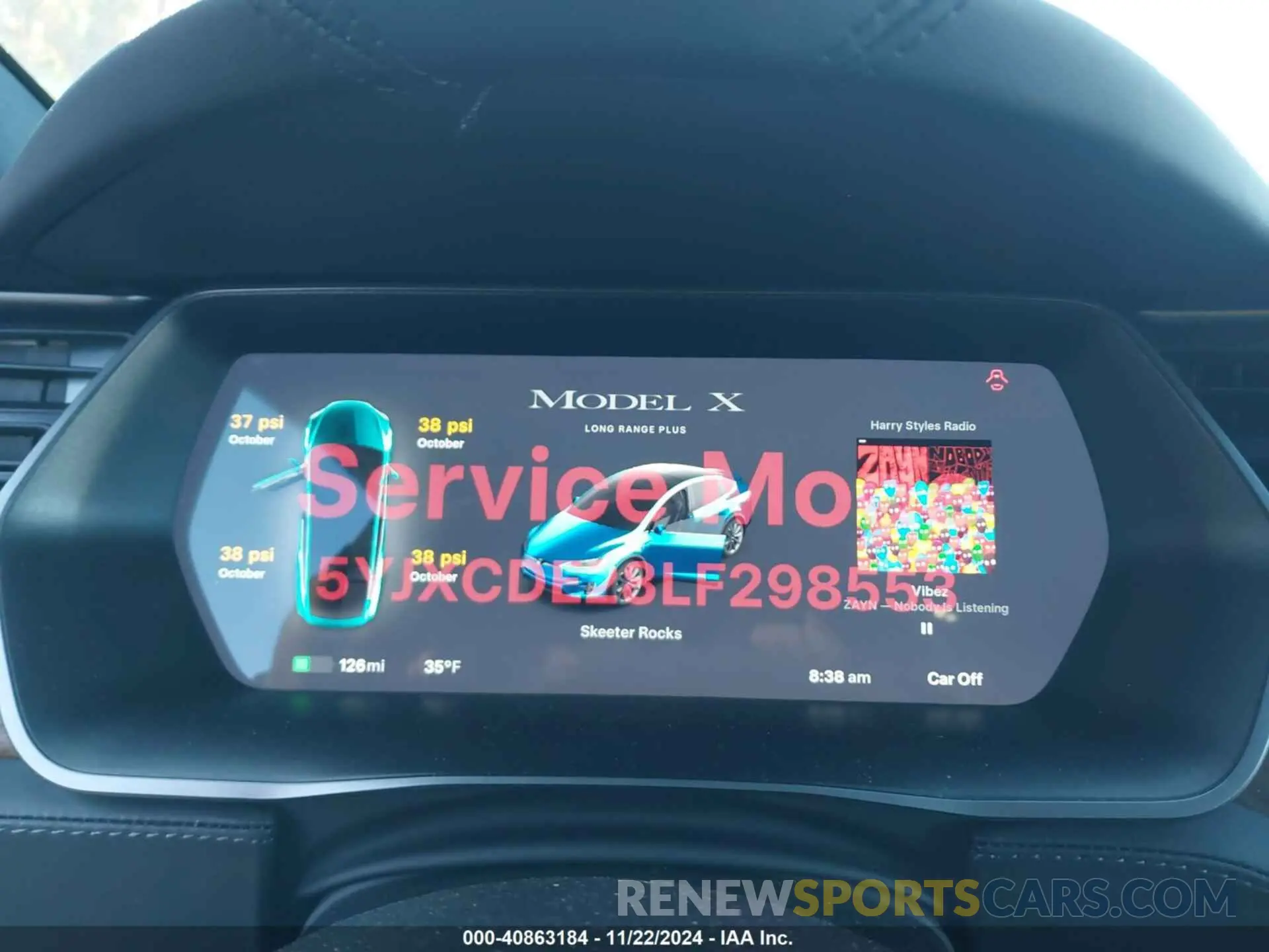 7 fotografías del automóvil dañado 5YJXCDE28LF298553 TESLA MODEL X 2020