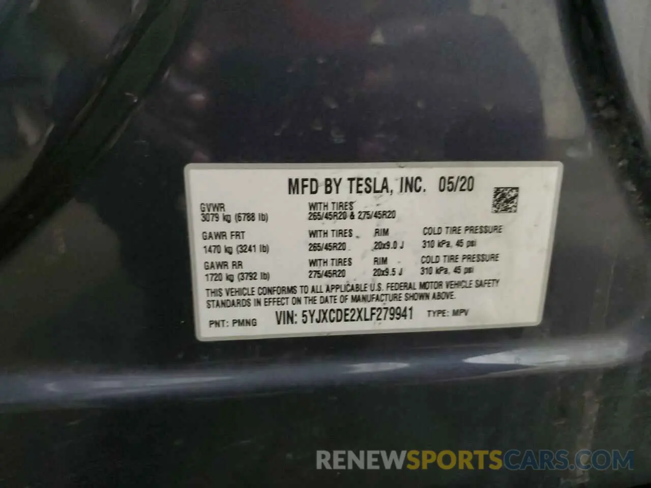 15 fotografías del automóvil dañado 5YJXCDE2XLF279941 TESLA MODEL X 2020