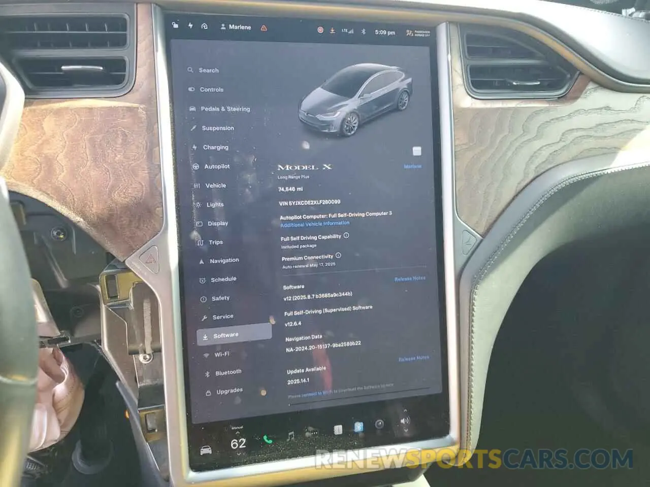 9 fotografías del automóvil dañado 5YJXCDE2XLF280099 TESLA MODEL X 2020