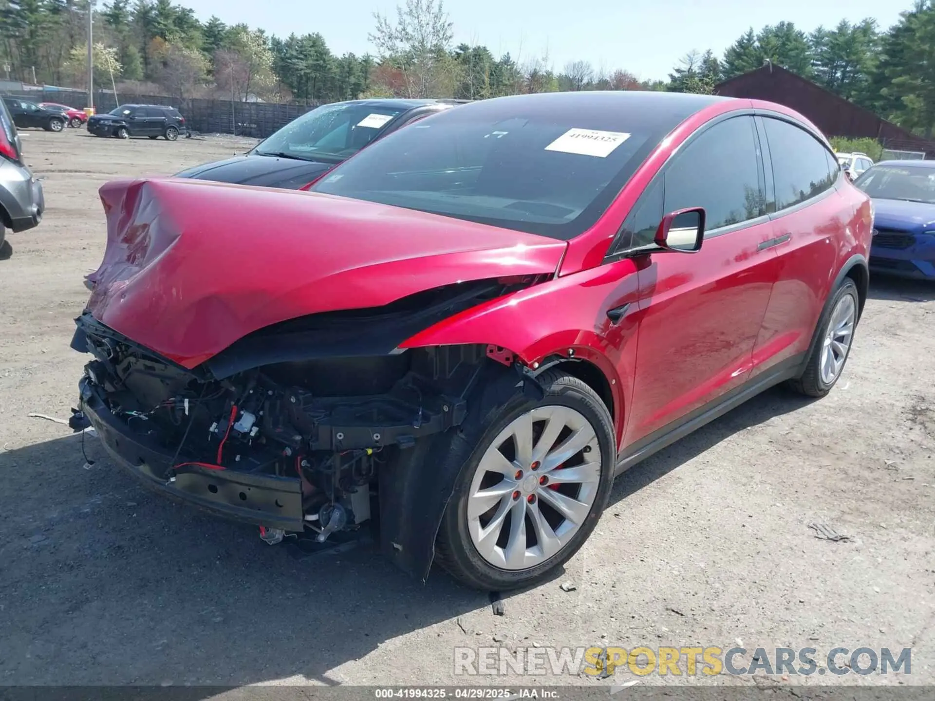 2 fotografías del automóvil dañado 5YJXCDE41LF243959 TESLA MODEL X 2020