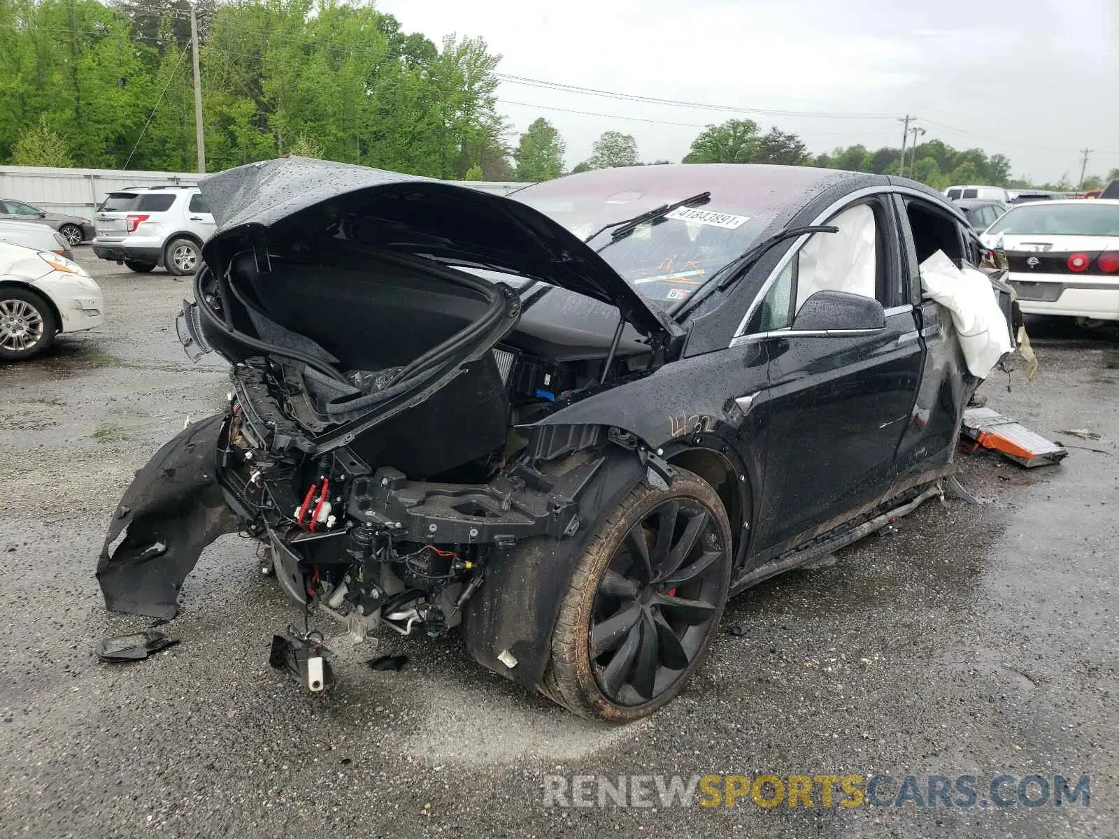 2 fotografías del automóvil dañado 5YJXCDE45LF282215 TESLA MODEL X 2020