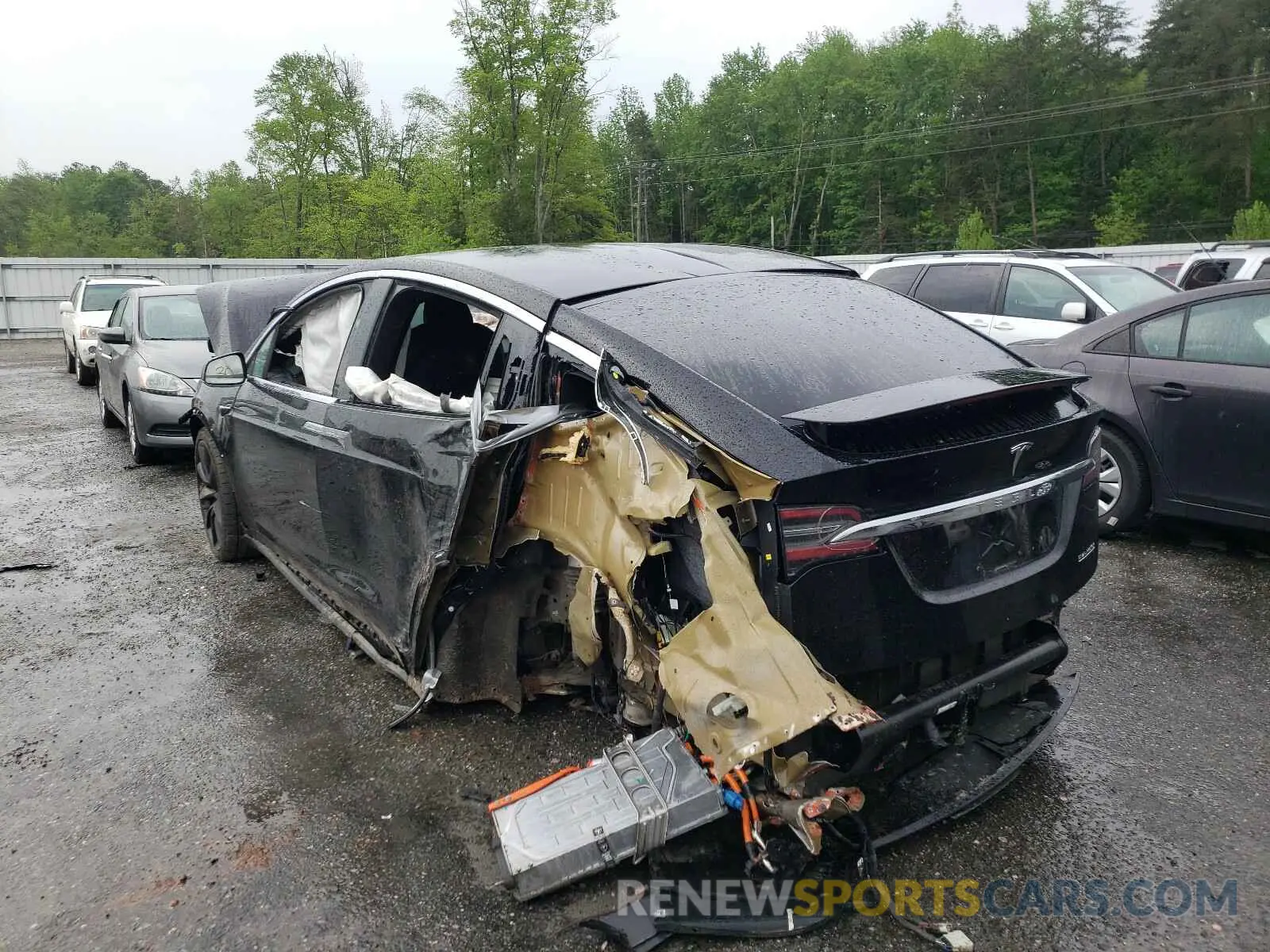 3 fotografías del automóvil dañado 5YJXCDE45LF282215 TESLA MODEL X 2020