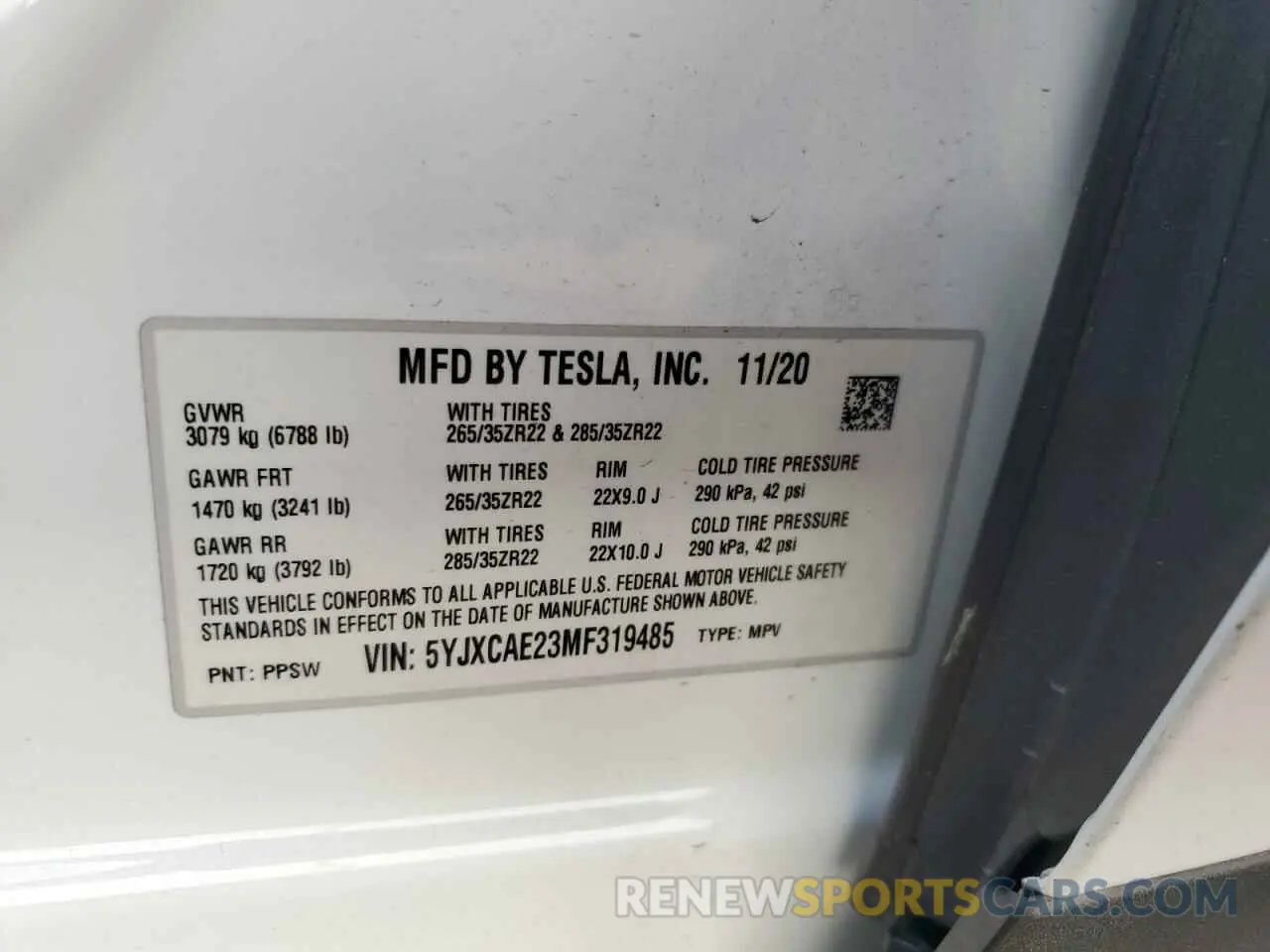 13 fotografías del automóvil dañado 5YJXCAE23MF319485 TESLA MODEL X 2021