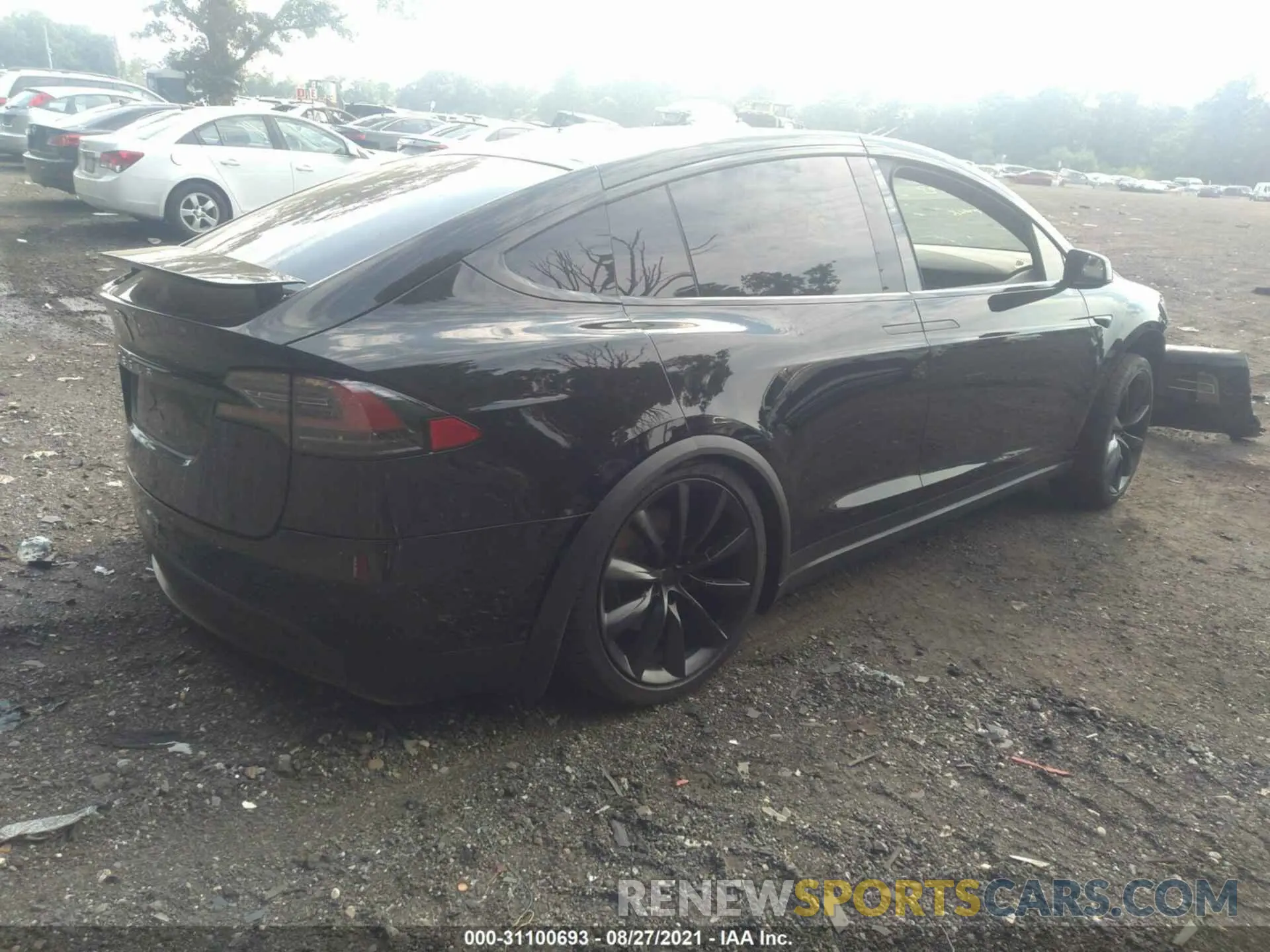 4 fotografías del automóvil dañado 5YJXCAE26MF323434 TESLA MODEL X 2021