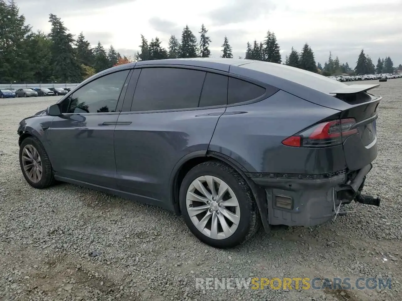 2 fotografías del automóvil dañado 5YJXCAE27MF322910 TESLA MODEL X 2021