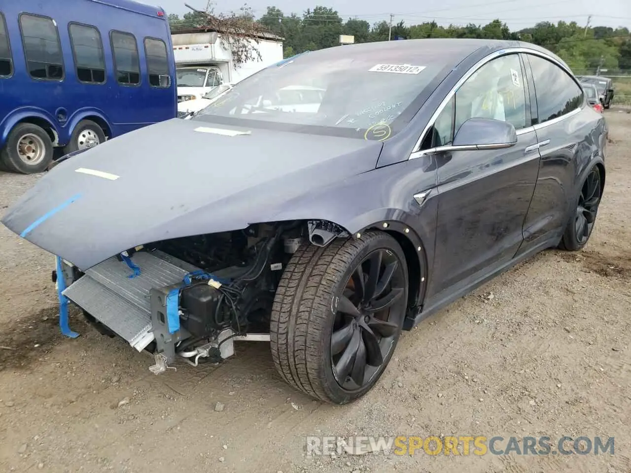 2 fotografías del automóvil dañado 5YJXCBE23MF311618 TESLA MODEL X 2021