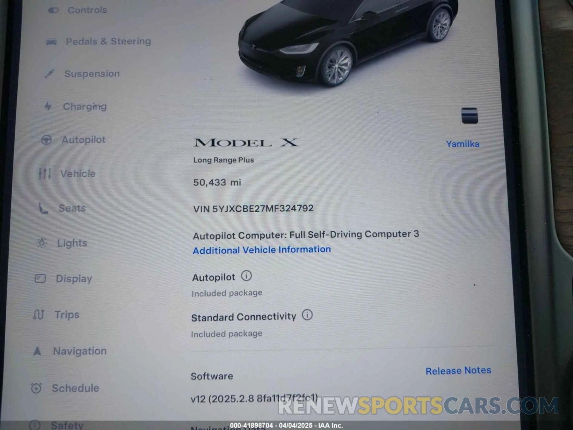 7 fotografías del automóvil dañado 5YJXCBE27MF324792 TESLA MODEL X 2021