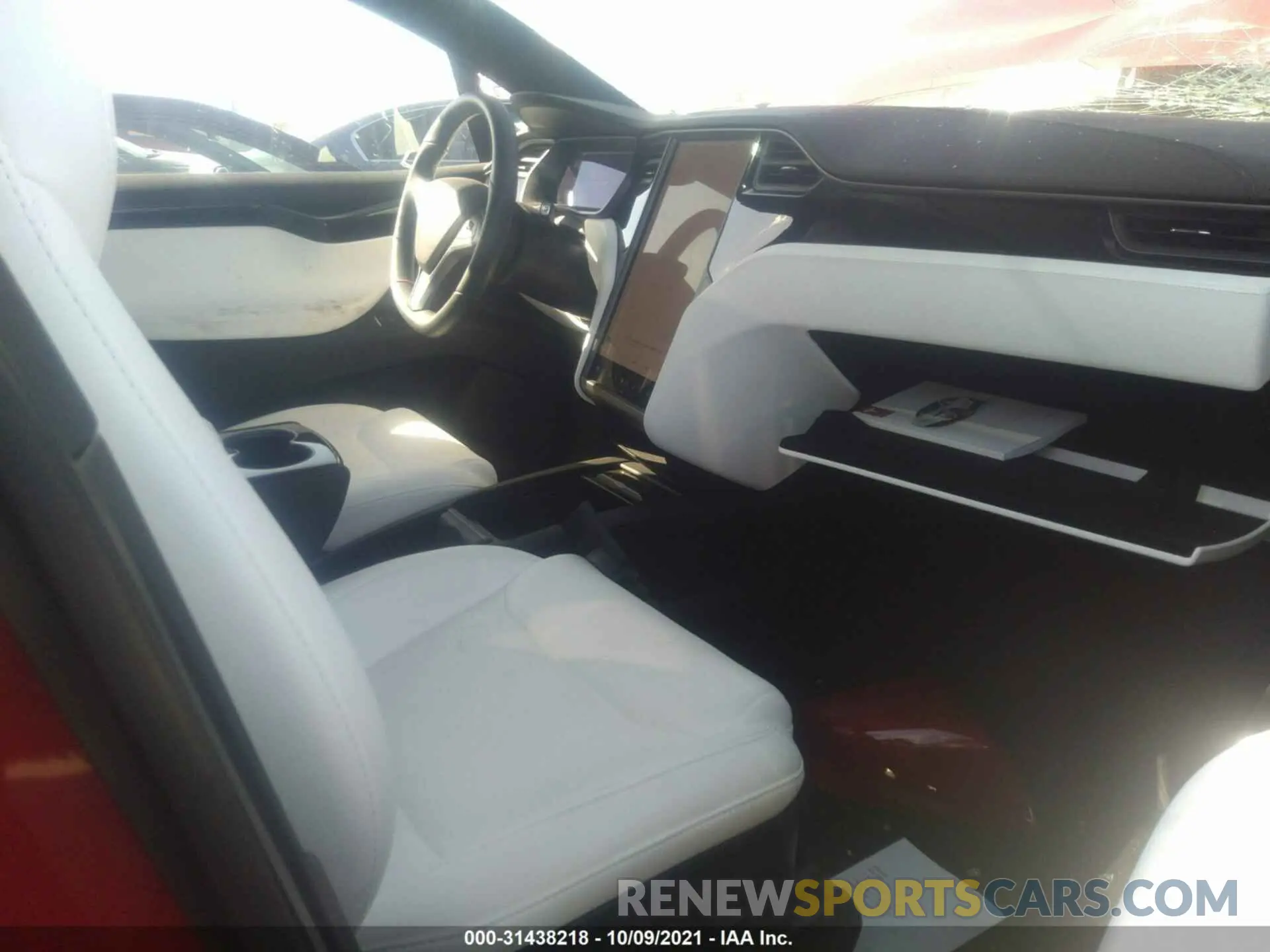 5 fotografías del automóvil dañado 5YJXCBE2XMF322776 TESLA MODEL X 2021