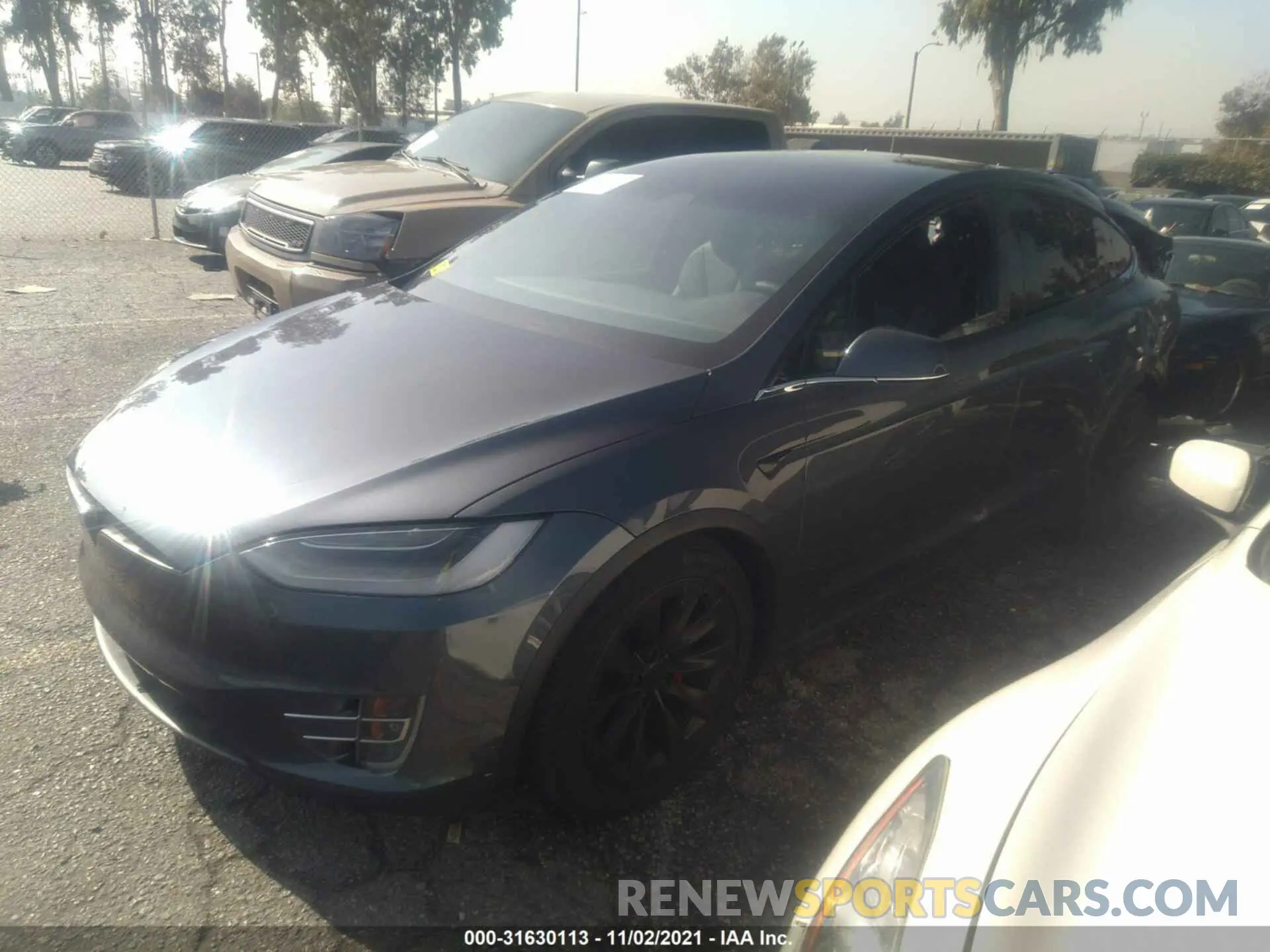 2 fotografías del automóvil dañado 5YJXCBE43MF321759 TESLA MODEL X 2021