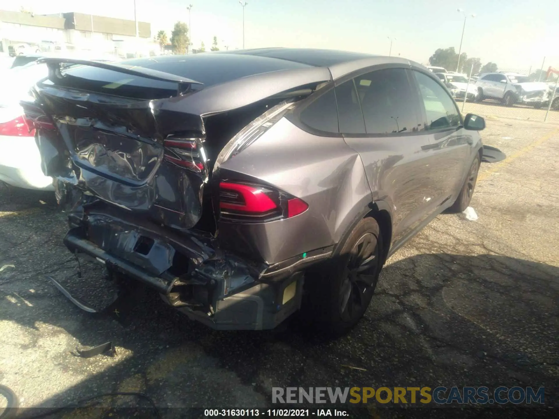 4 fotografías del automóvil dañado 5YJXCBE43MF321759 TESLA MODEL X 2021