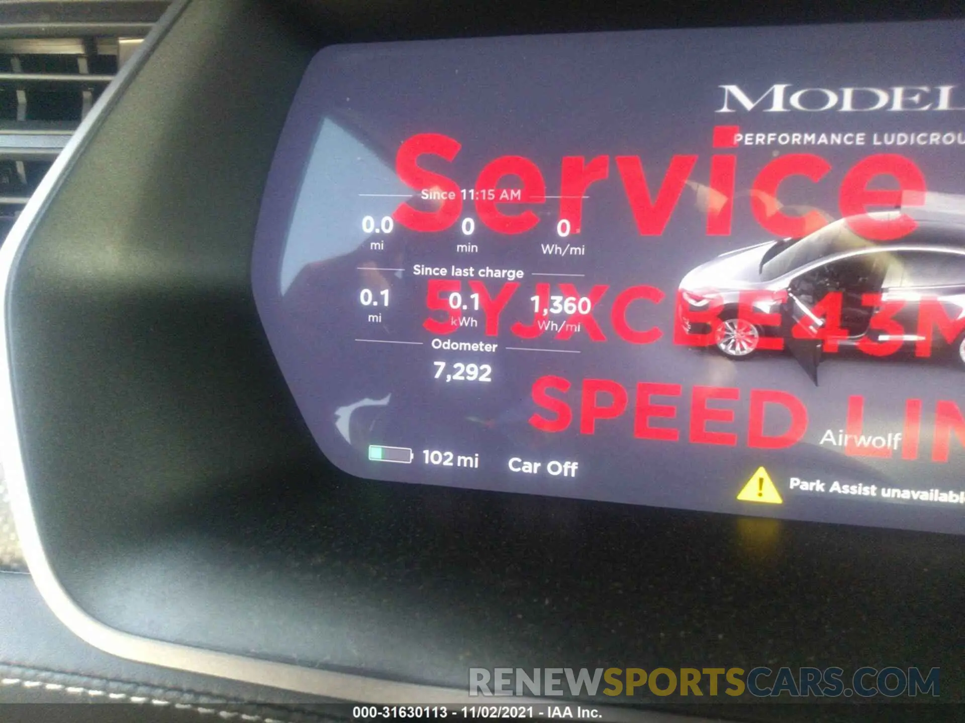7 fotografías del automóvil dañado 5YJXCBE43MF321759 TESLA MODEL X 2021