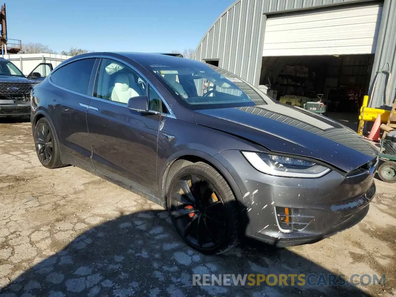 4 fotografías del automóvil dañado 5YJXCBE44MF324718 TESLA MODEL X 2021