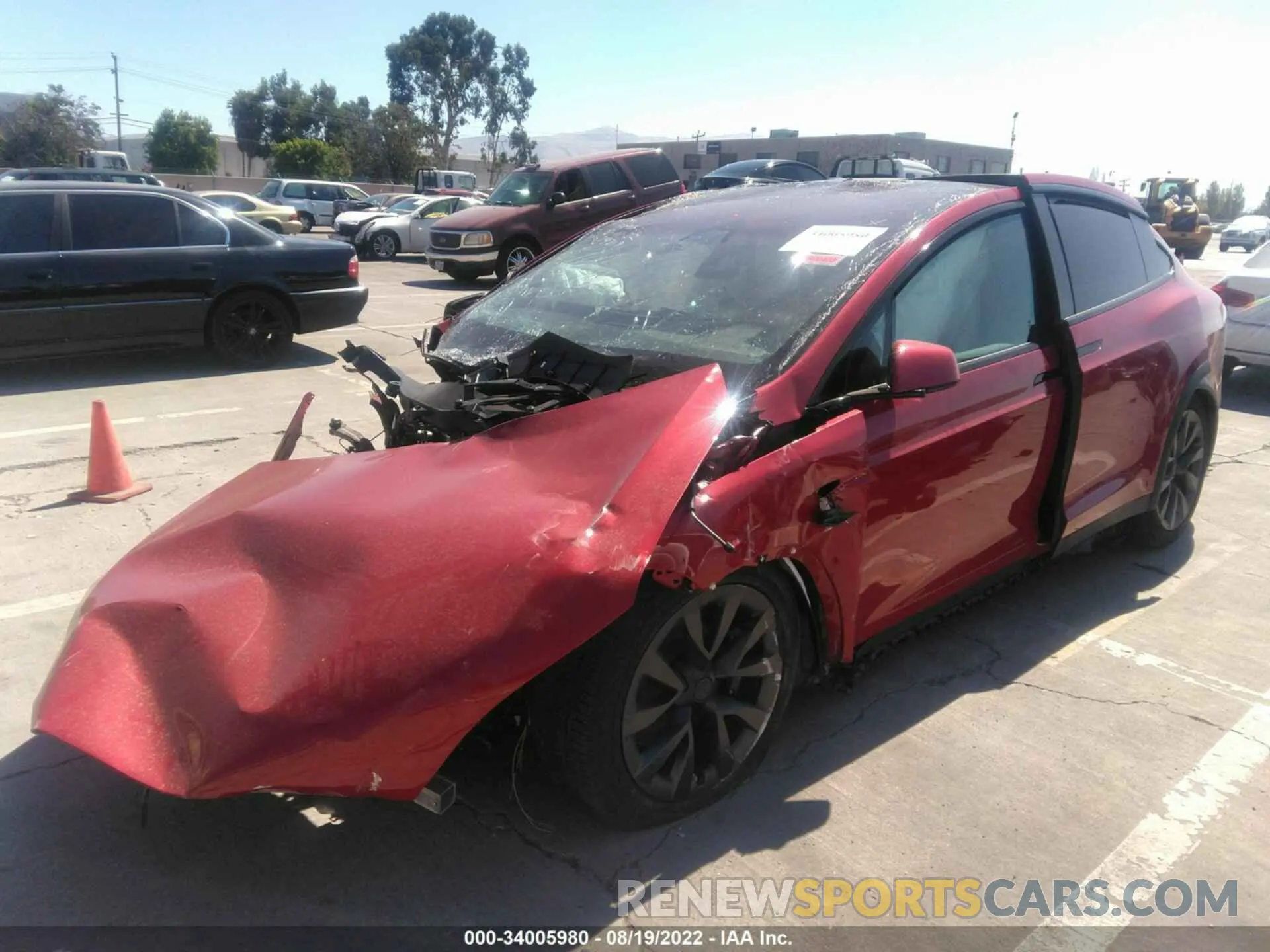 2 fotografías del automóvil dañado 5YJXCBE58MF326917 TESLA MODEL X 2021