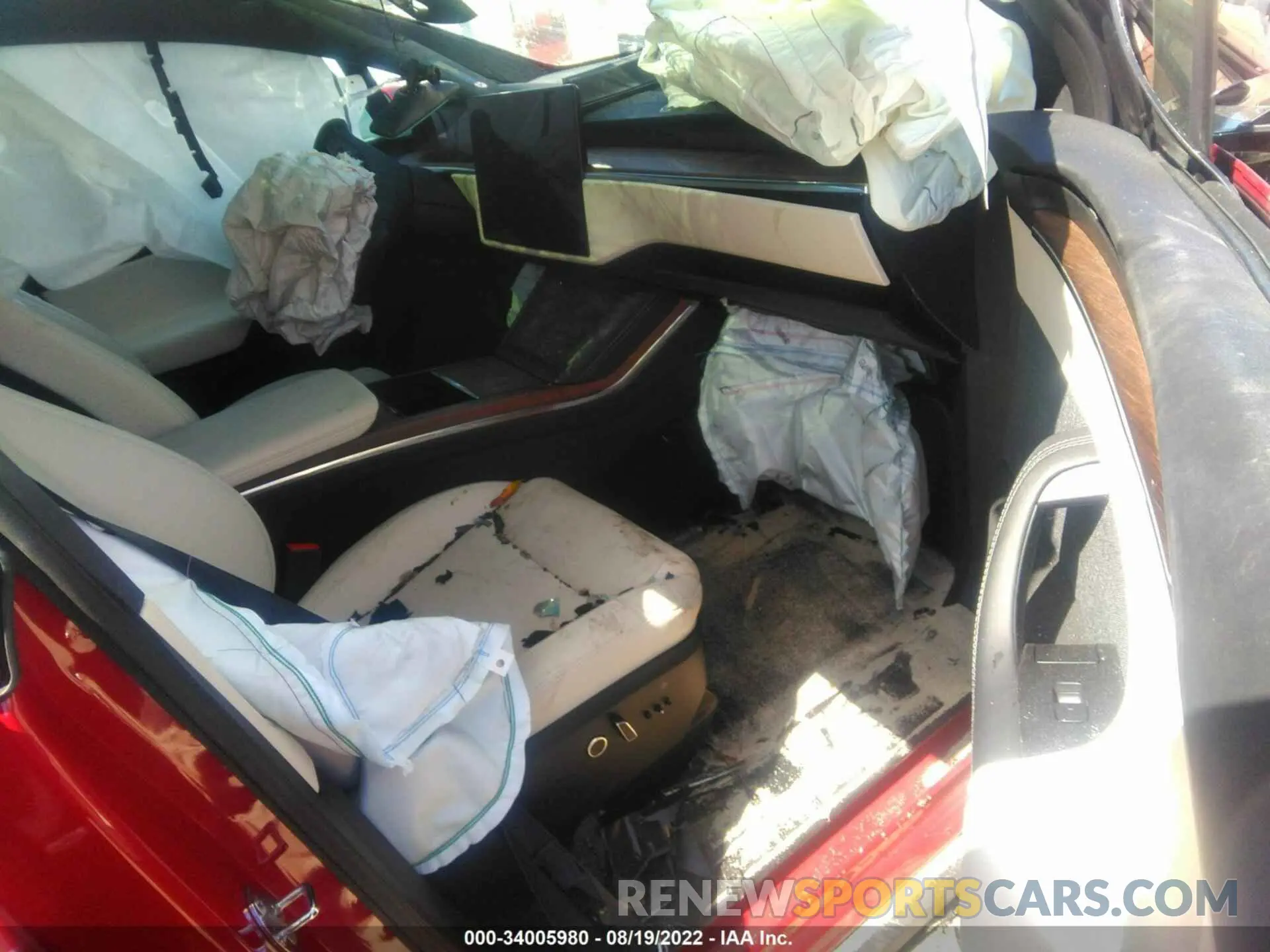 5 fotografías del automóvil dañado 5YJXCBE58MF326917 TESLA MODEL X 2021