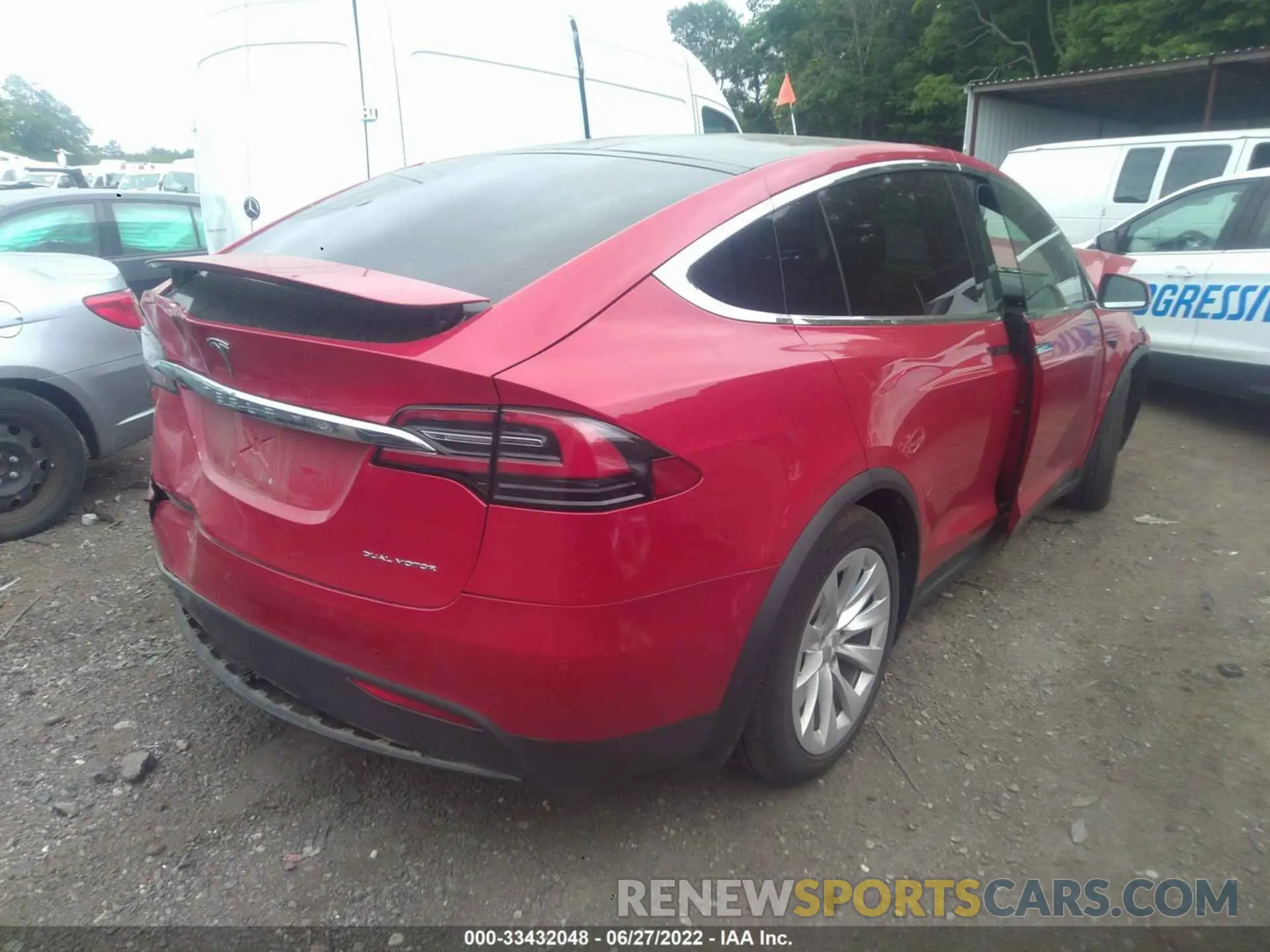 4 fotografías del automóvil dañado 5YJXCDE22MF319348 TESLA MODEL X 2021