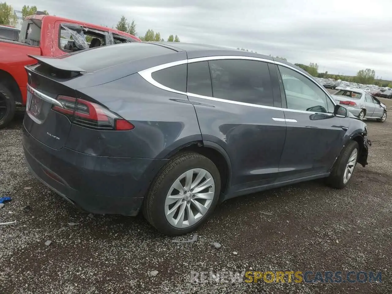 3 fotografías del automóvil dañado 5YJXCDE27MF320737 TESLA MODEL X 2021