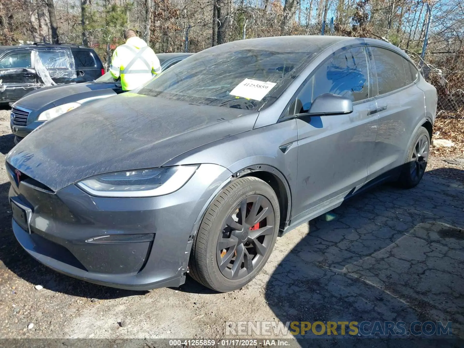 2 fotografías del automóvil dañado 7SAXCAE51NF345615 TESLA MODEL X 2022
