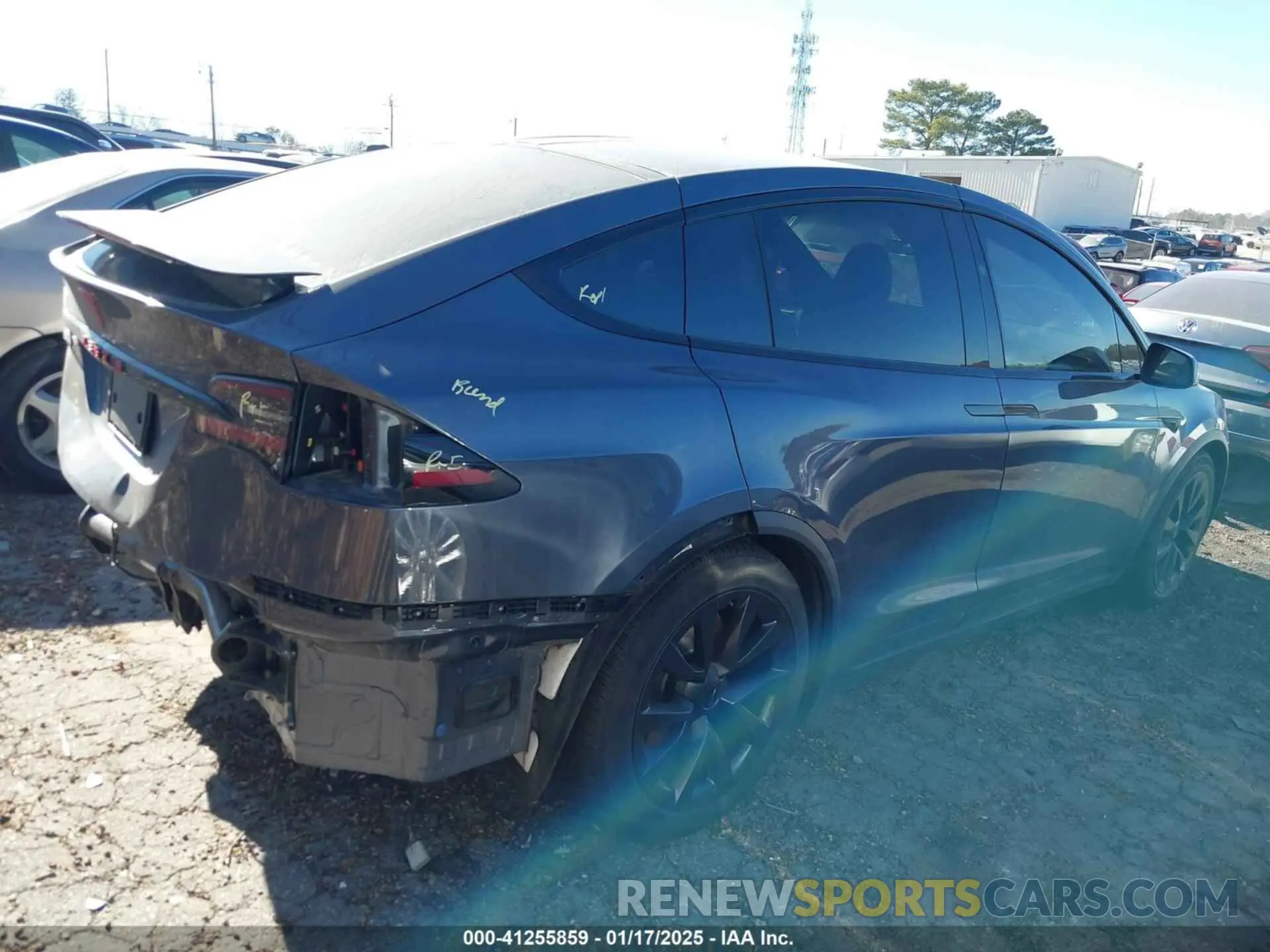 4 fotografías del automóvil dañado 7SAXCAE51NF345615 TESLA MODEL X 2022