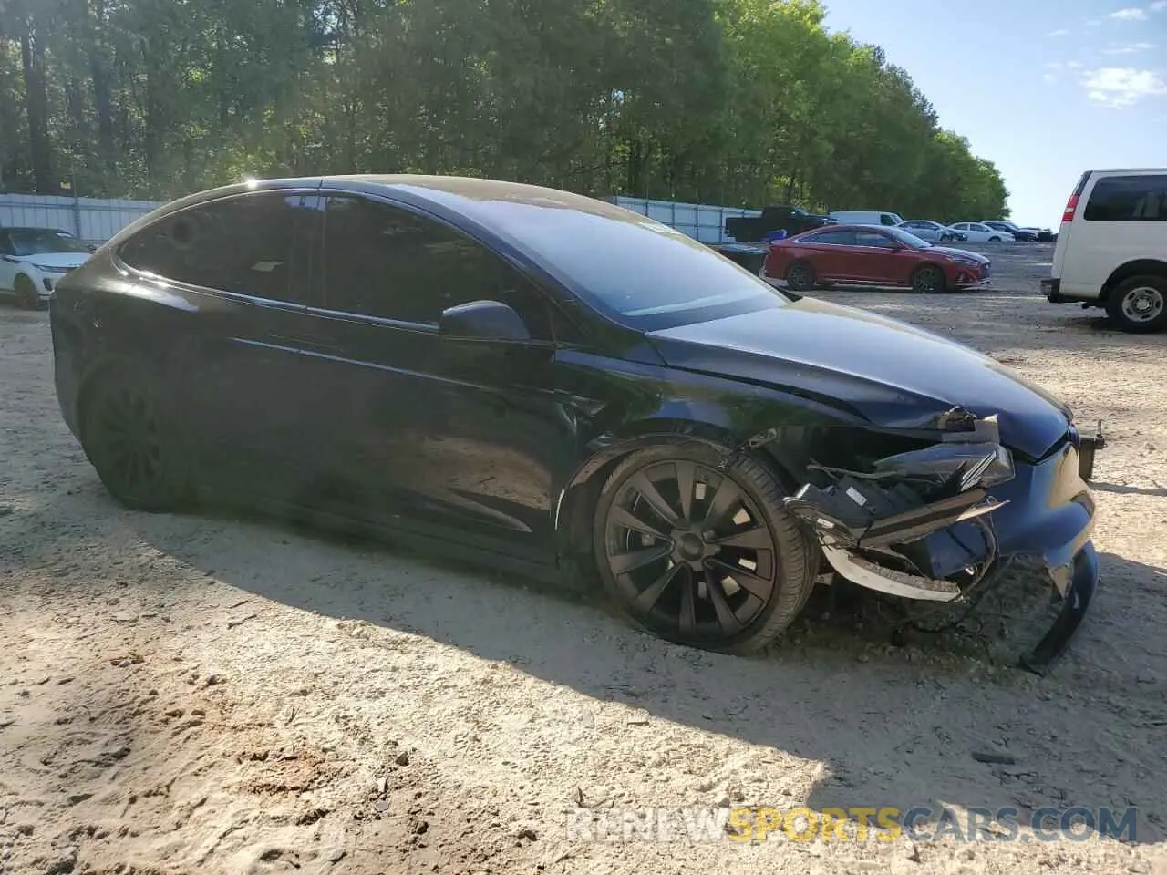 4 fotografías del automóvil dañado 7SAXCAE53NF357197 TESLA MODEL X 2022