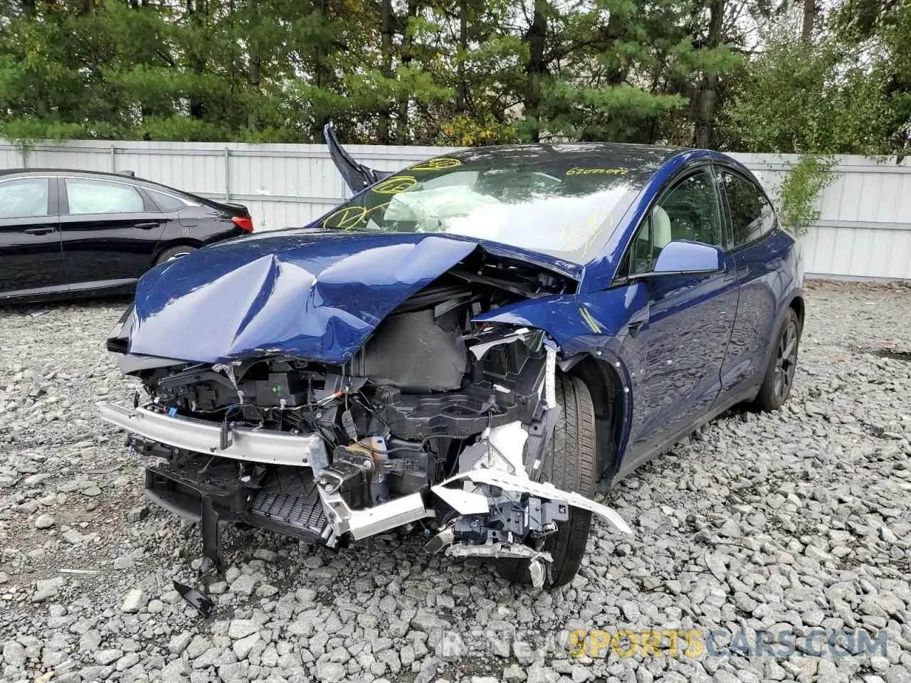 2 fotografías del automóvil dañado 7SAXCAE53NF359838 TESLA MODEL X 2022