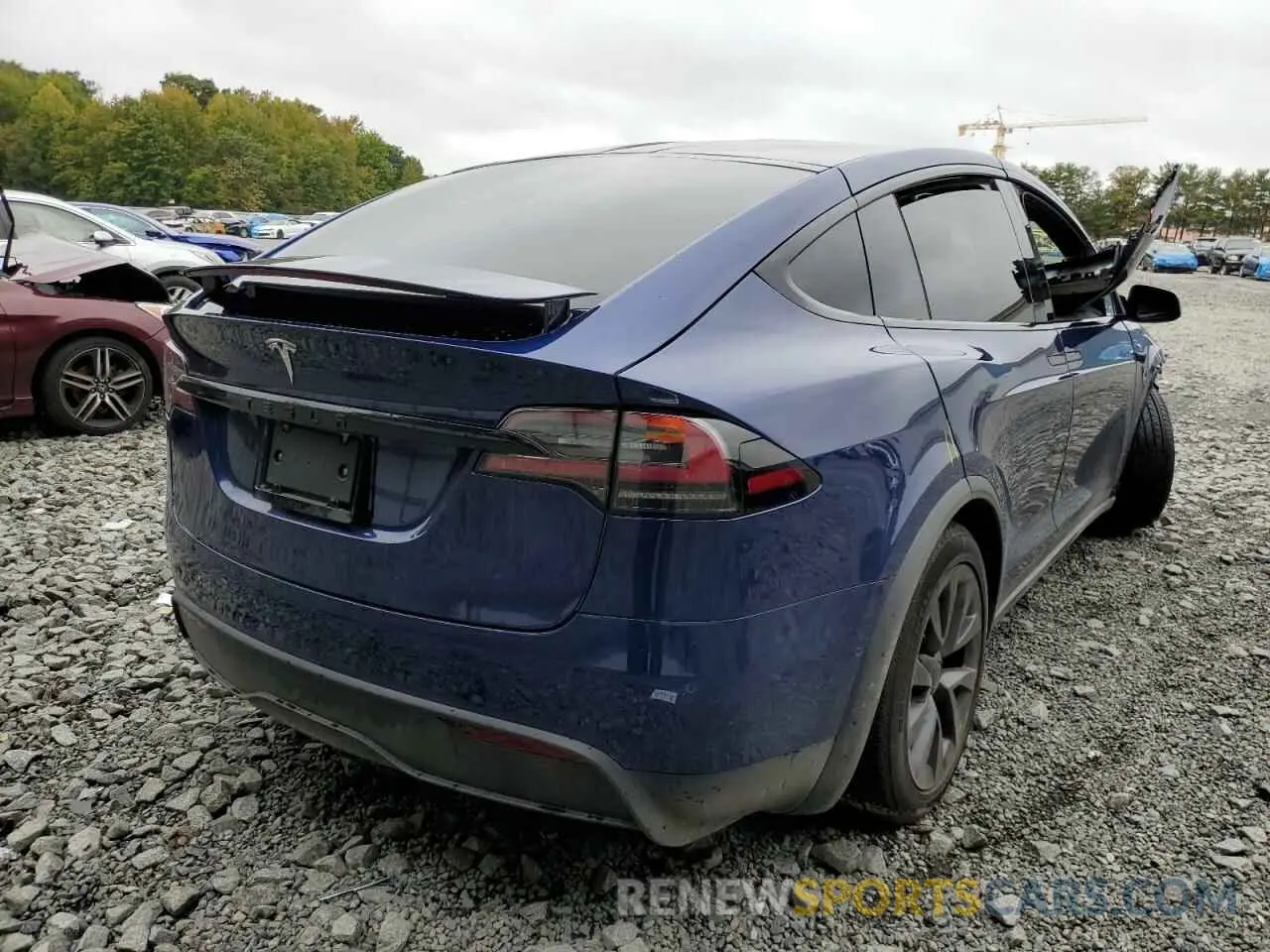 4 fotografías del automóvil dañado 7SAXCAE53NF359838 TESLA MODEL X 2022