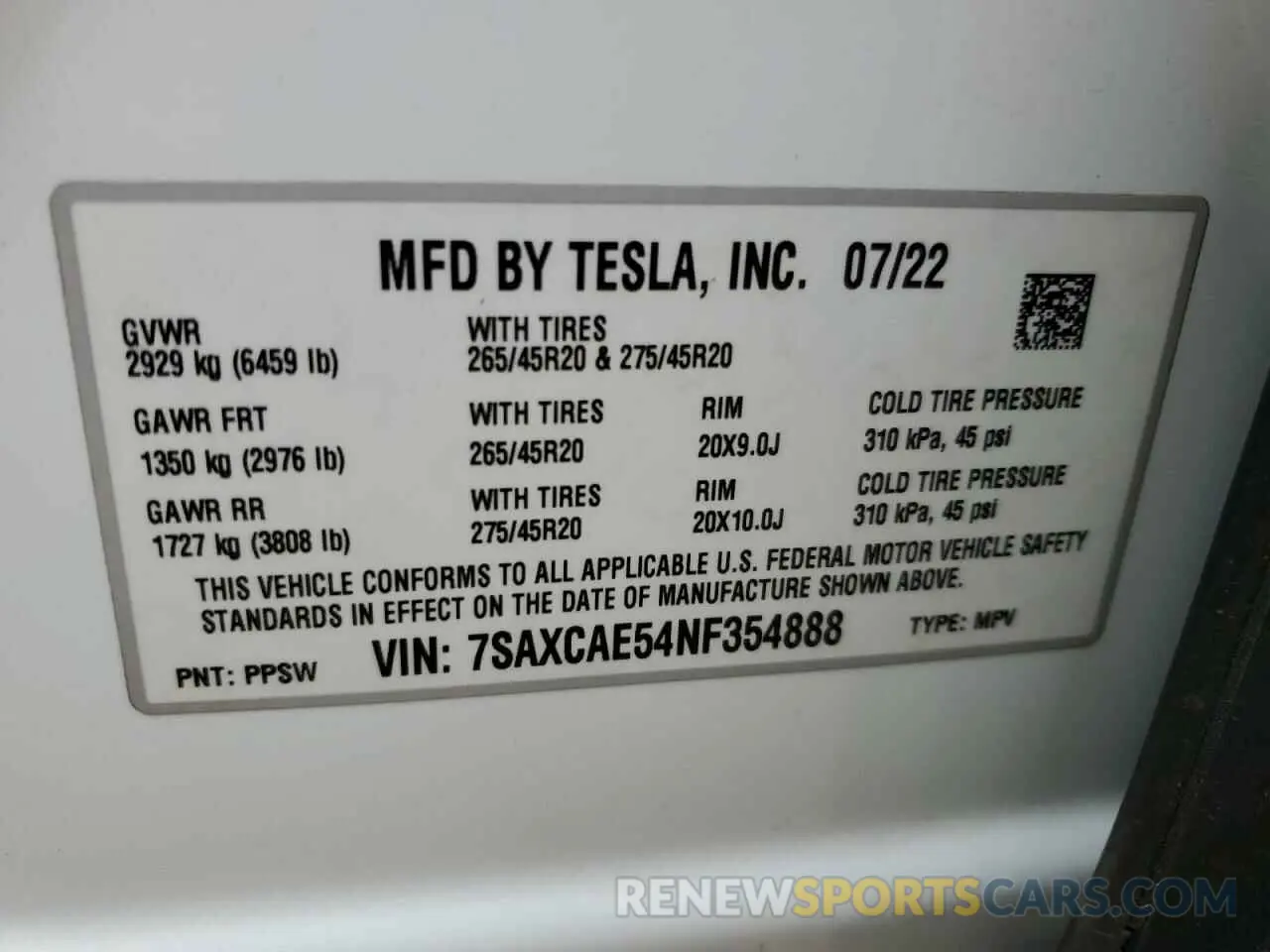 13 fotografías del automóvil dañado 7SAXCAE54NF354888 TESLA MODEL X 2022