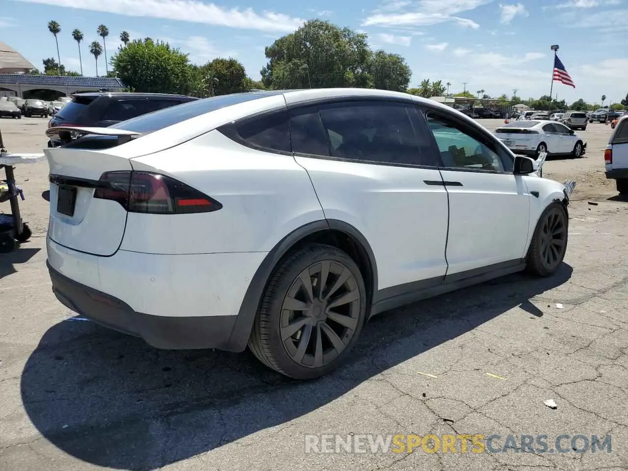 3 fotografías del automóvil dañado 7SAXCAE5XNF356175 TESLA MODEL X 2022