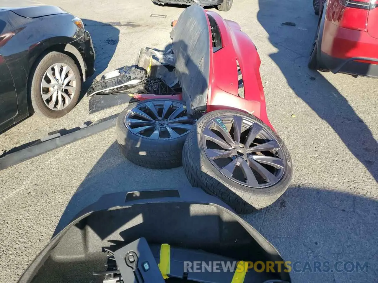 12 fotografías del automóvil dañado 7SAXCBE50NF329086 TESLA MODEL X 2022