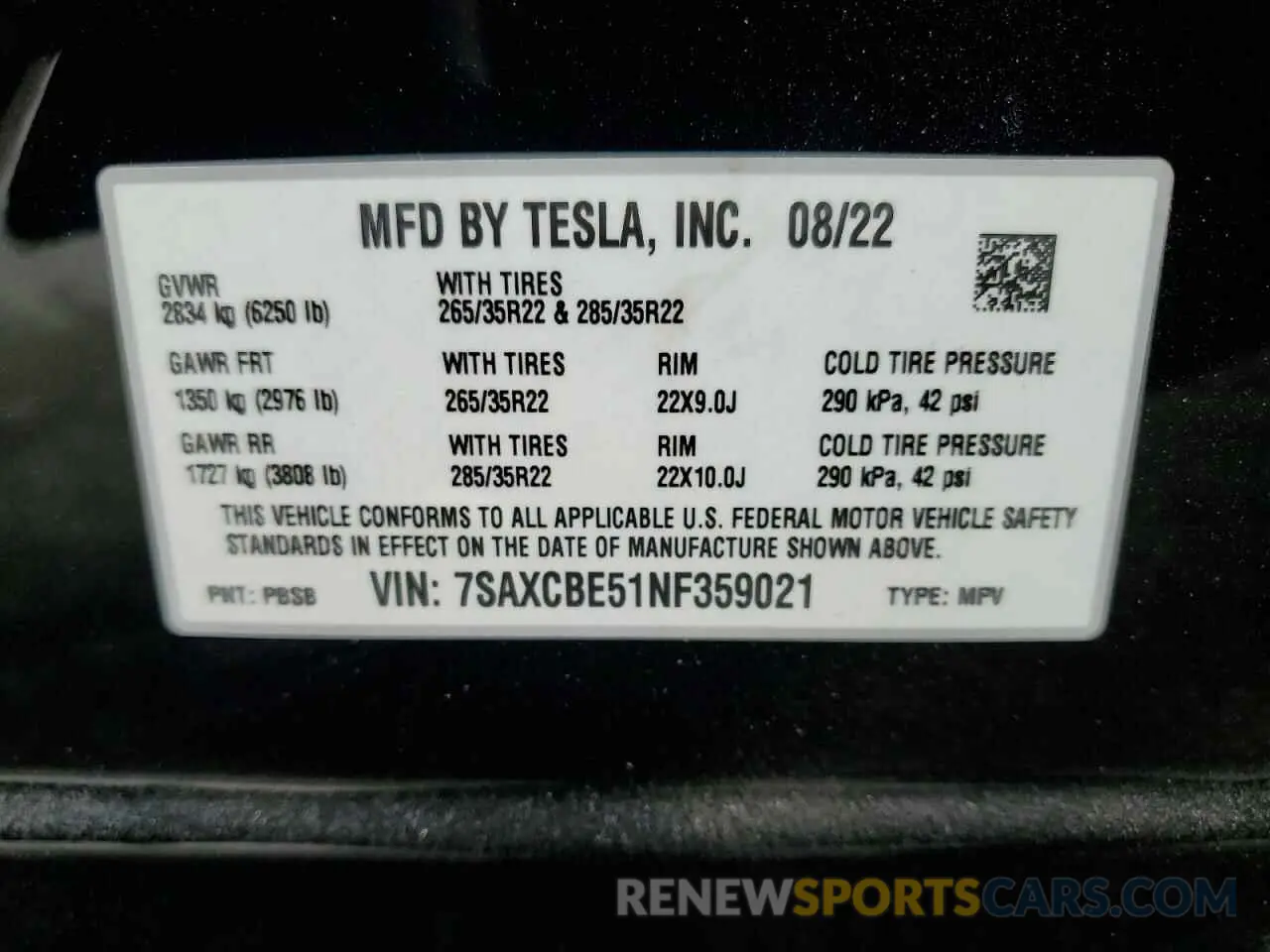 14 fotografías del automóvil dañado 7SAXCBE51NF359021 TESLA MODEL X 2022