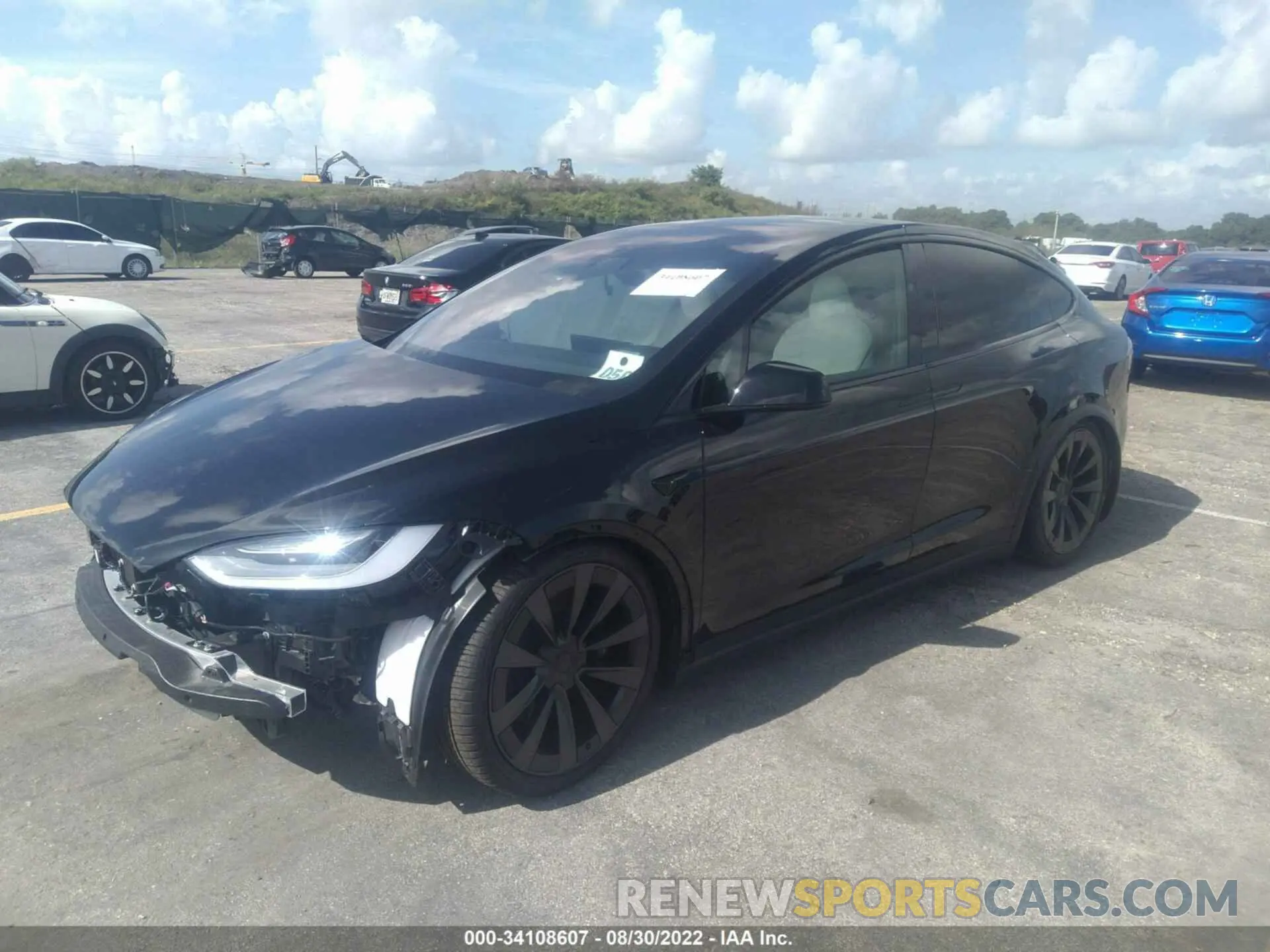 2 fotografías del automóvil dañado 7SAXCBE53NF331205 TESLA MODEL X 2022