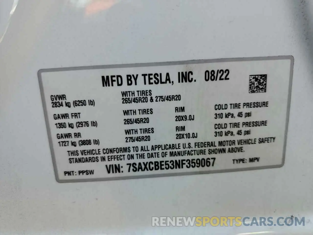 15 fotografías del automóvil dañado 7SAXCBE53NF359067 TESLA MODEL X 2022