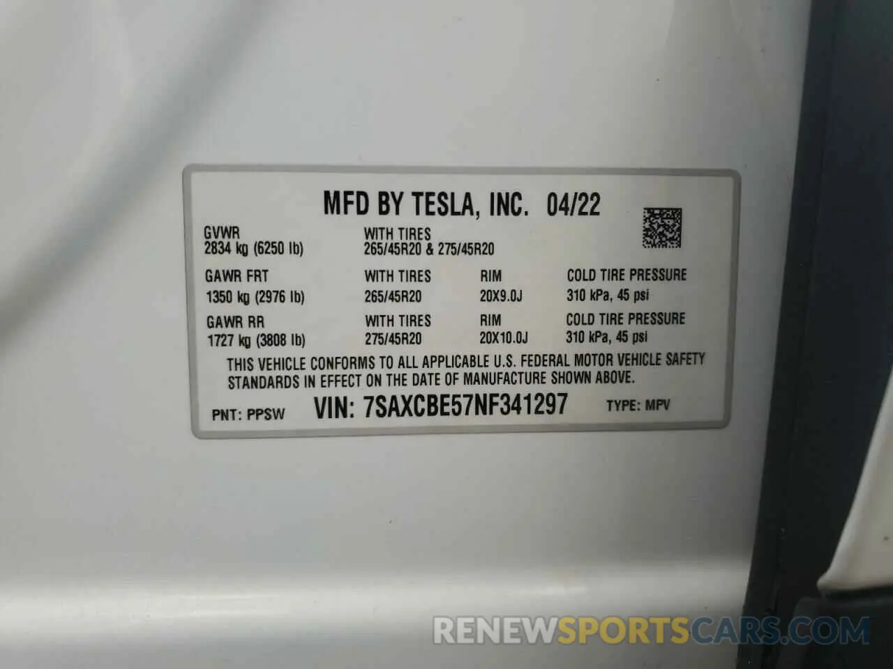 14 fotografías del automóvil dañado 7SAXCBE57NF341297 TESLA MODEL X 2022