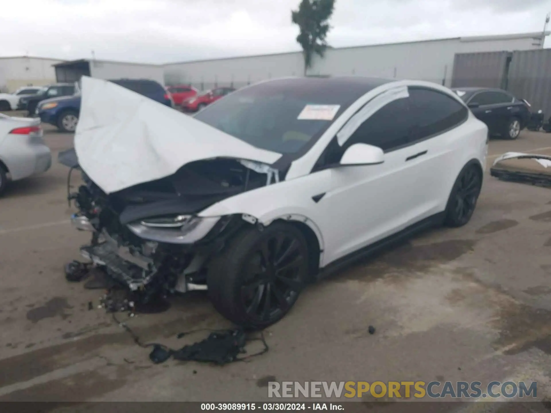 2 fotografías del automóvil dañado 7SAXCBE59NF355105 TESLA MODEL X 2022